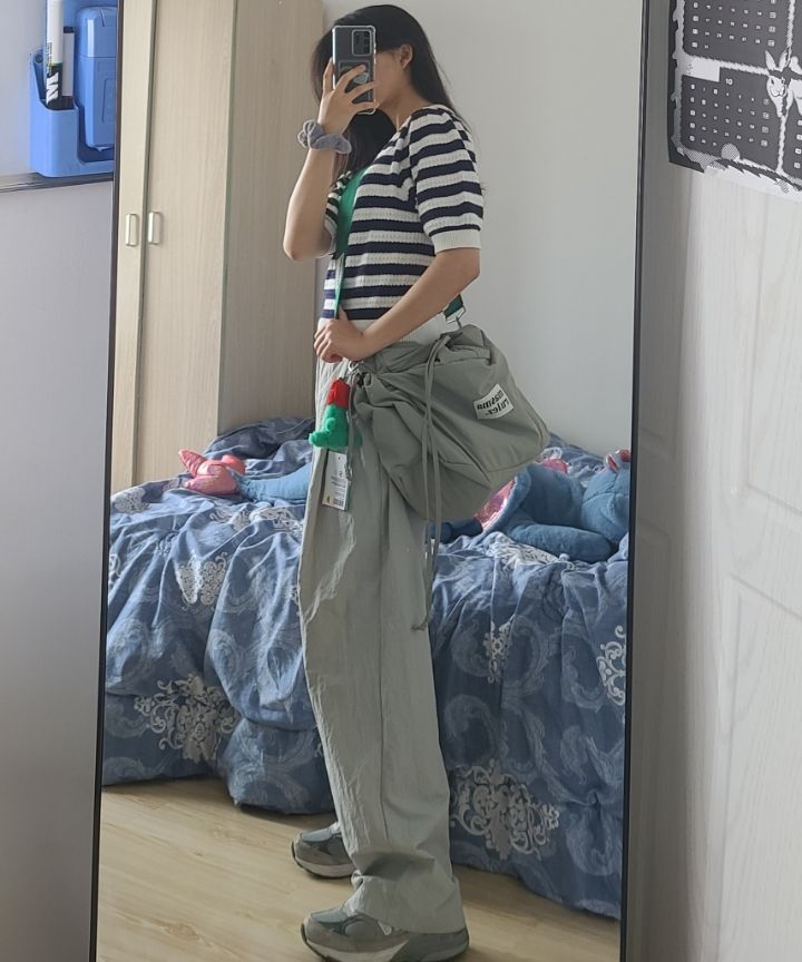 MUSINSA | SLOW RECORD HOUSE Nylon one-tuck pants_white
