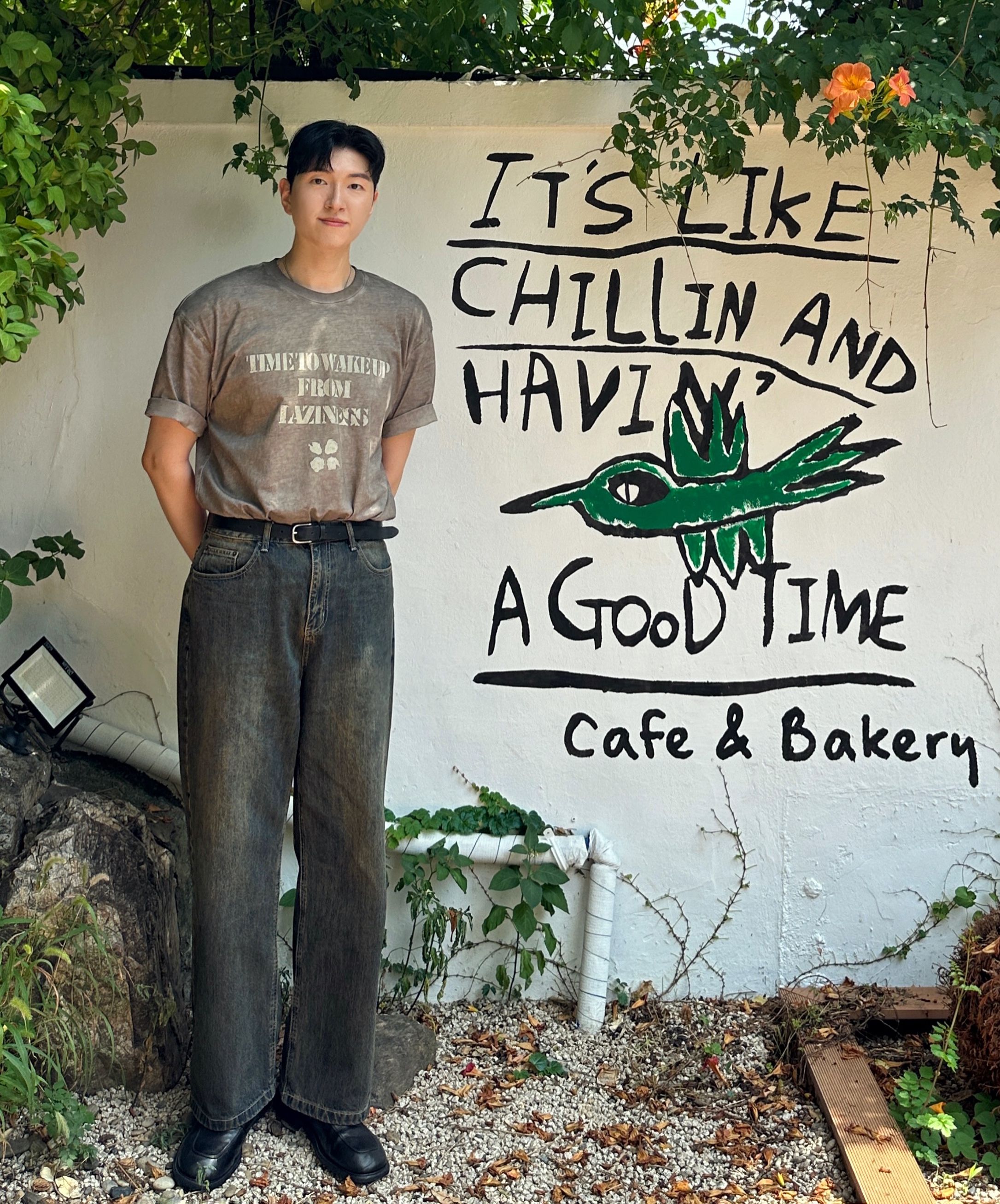 MUSINSA | LMOOD Luna Garment Dying Half T-Shirt Beige