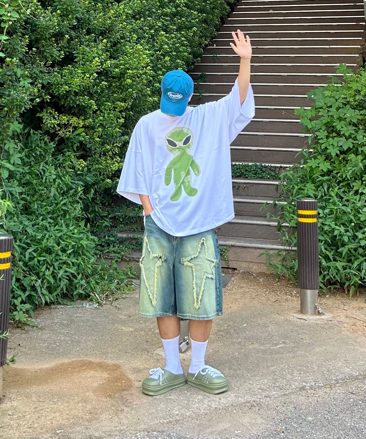 MUSINSA | HOODHOOD Alien Graphic Oversized fit Short-sleeved