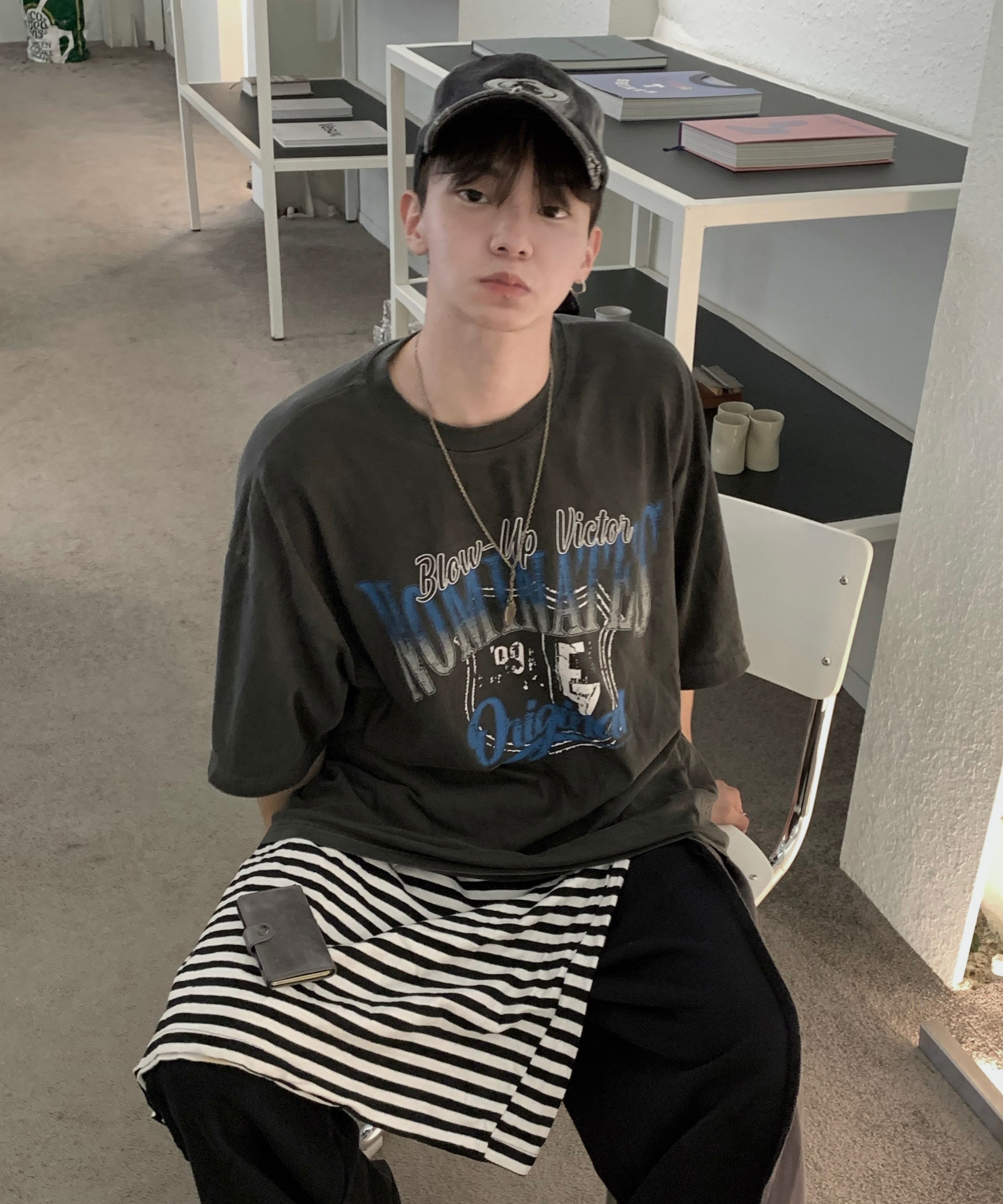 MUSINSA | GRAILZ DENIM OVAL LOGO CAP [BLACK]