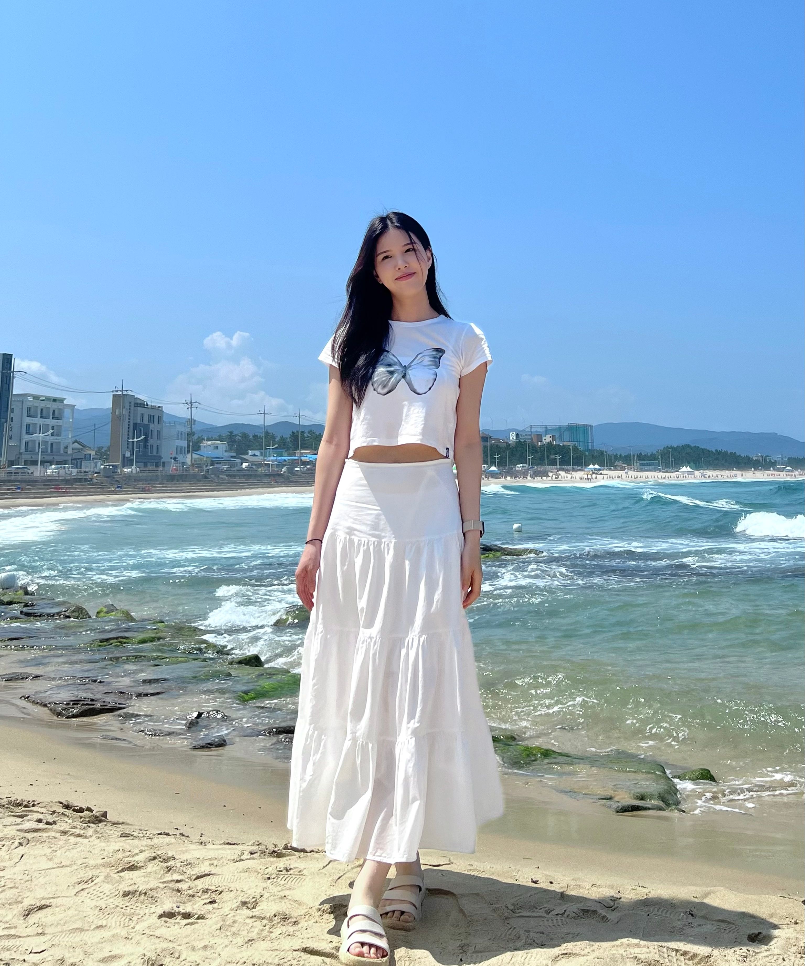 MUSINSA | NICK&NICOLE BUTTERFLY SOFT COLORING CROP TOP_BLACK