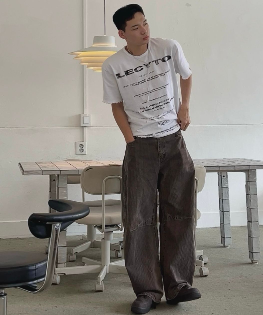 ★LECYTO★ Destroyed Oversized Logo TShirtBlack MUSINSA | LECYTO Destroyed Oversized Logo T-Shirt_[Black]