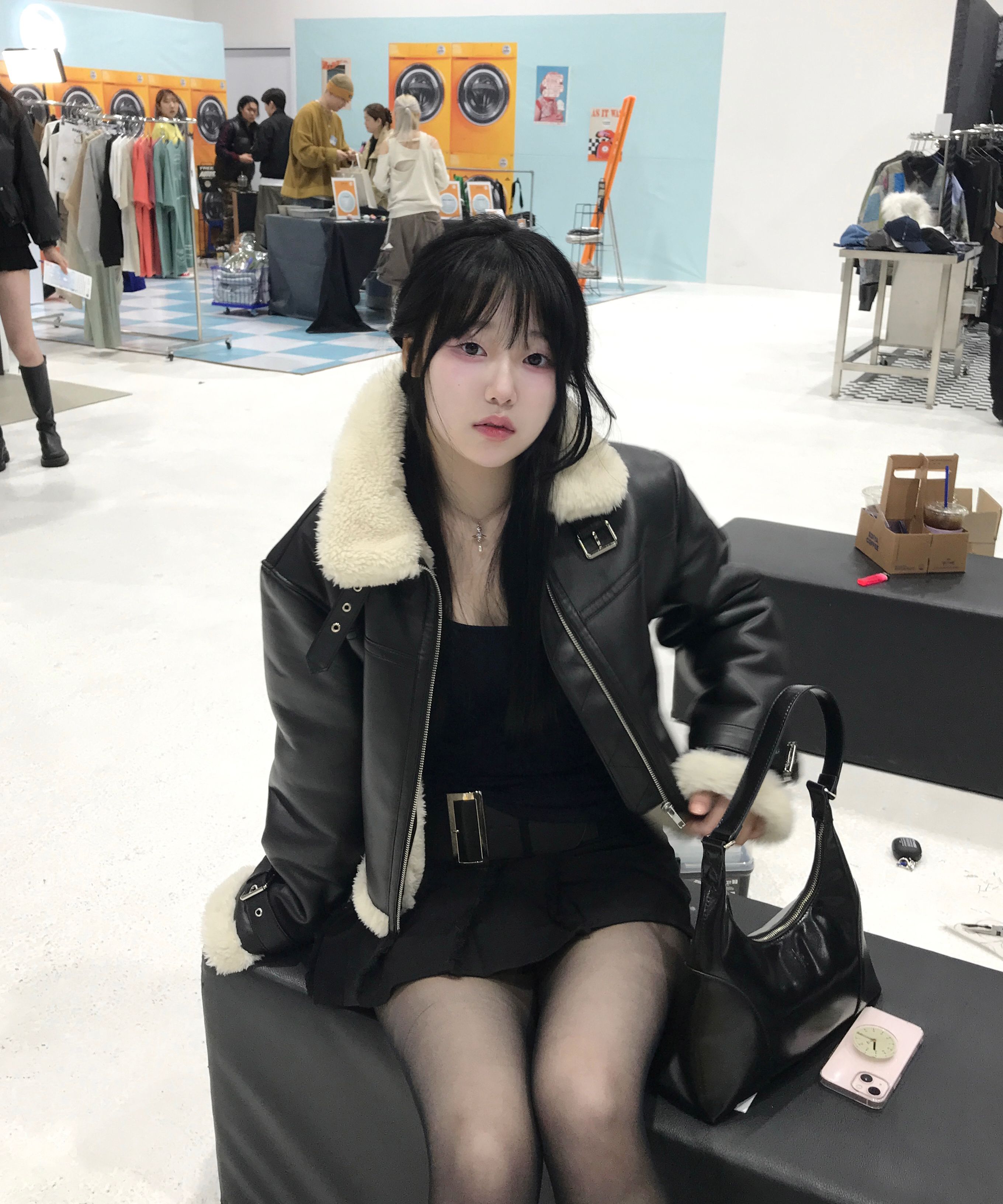 MUSINSA | LEATHERY Oblique overfit leather mustang jacket