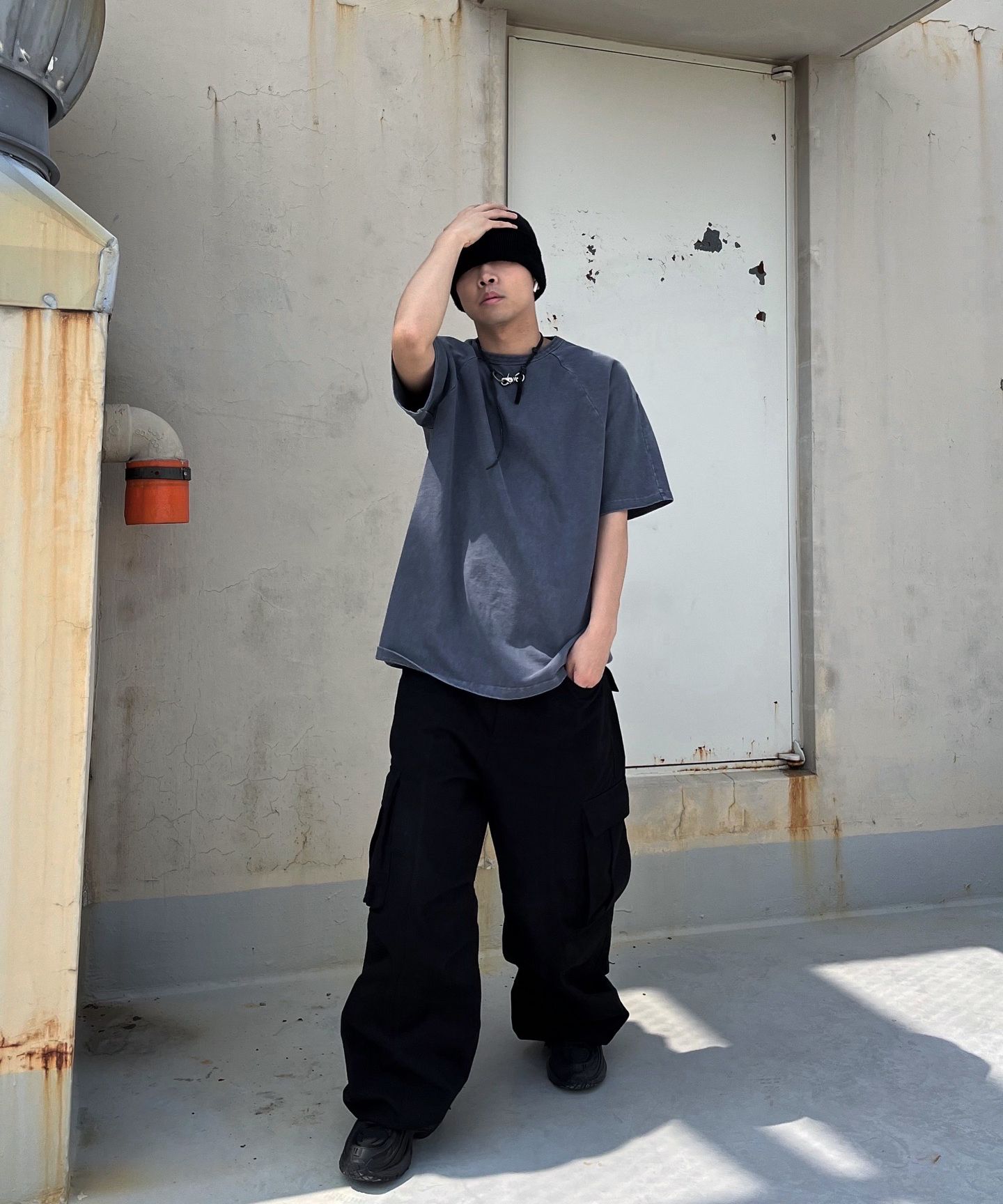 韓国　AAKAM 98 Knee Cargo Pants 韓国 AAKAM 98 Knee Cargo Pants AAKAM】98 Printed Knee Pin