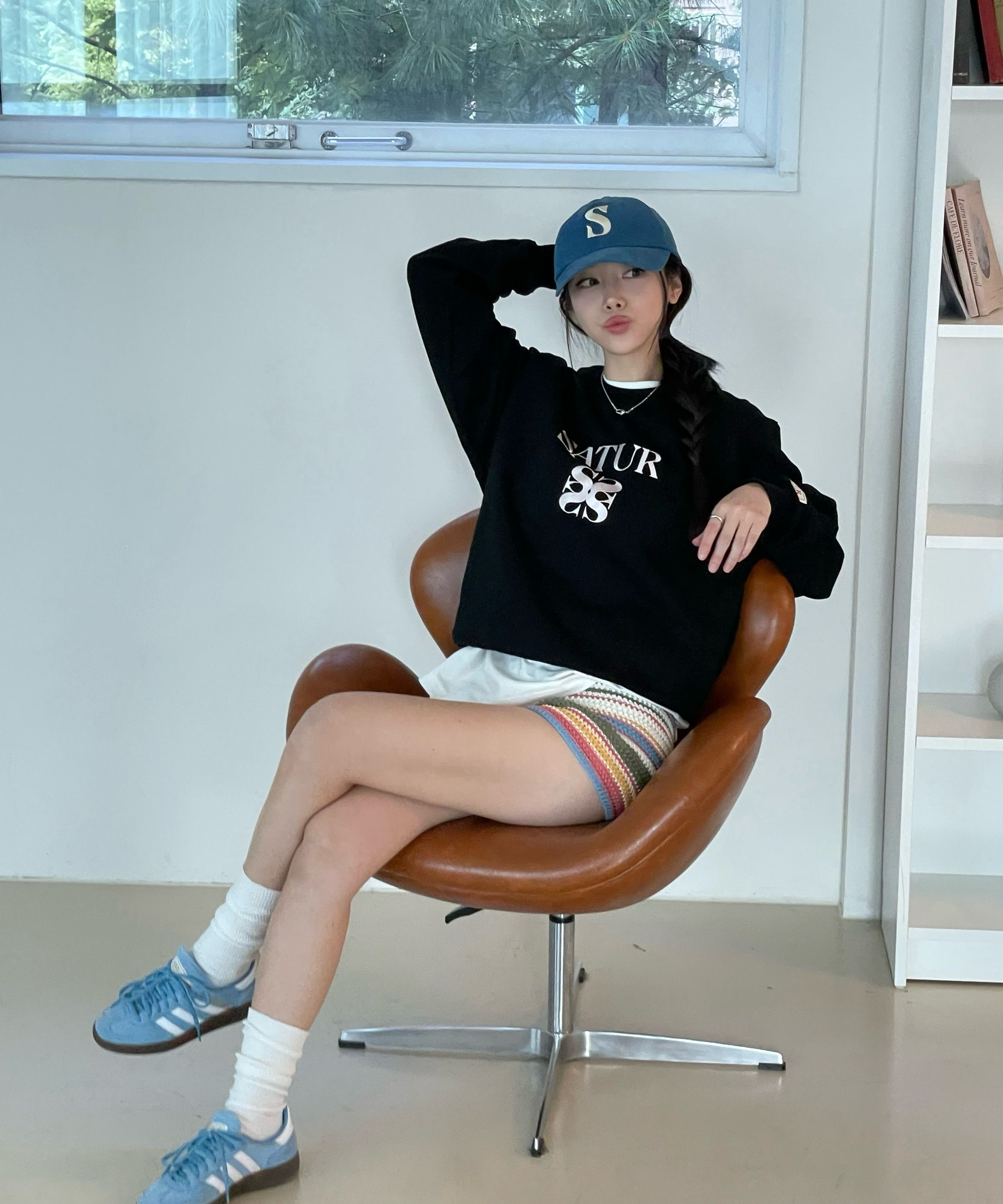 MUSINSA | SATUR Vintage Casual Ball Cap Vintage Navy