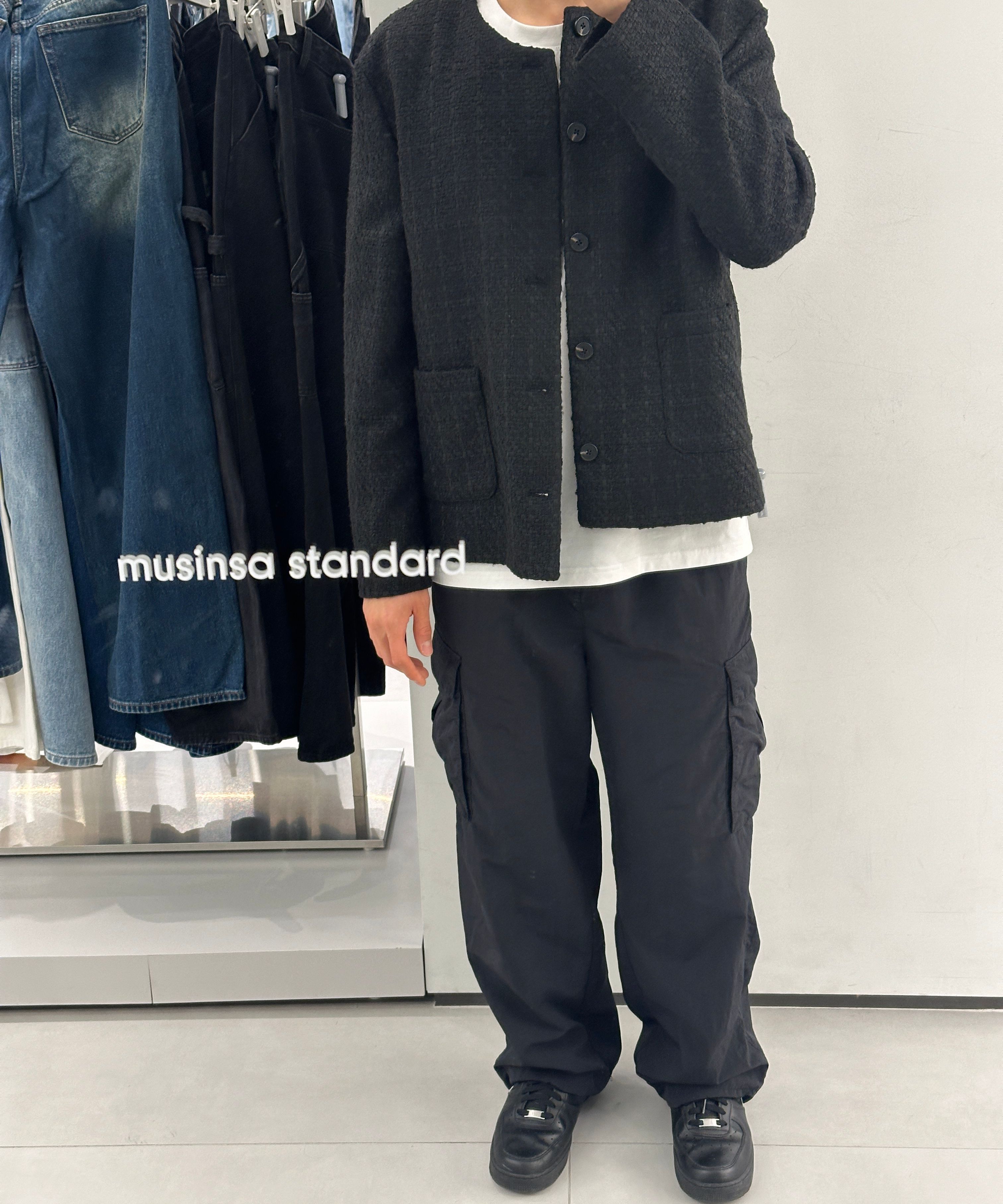 ニット・セーター *MUSINSA STANDARD* Textured crew neck knit vest black MMBWV3 MUSINSA | MUSINSA STANDARD TEXTURED CREWNECK KNIT VEST [BLACK]