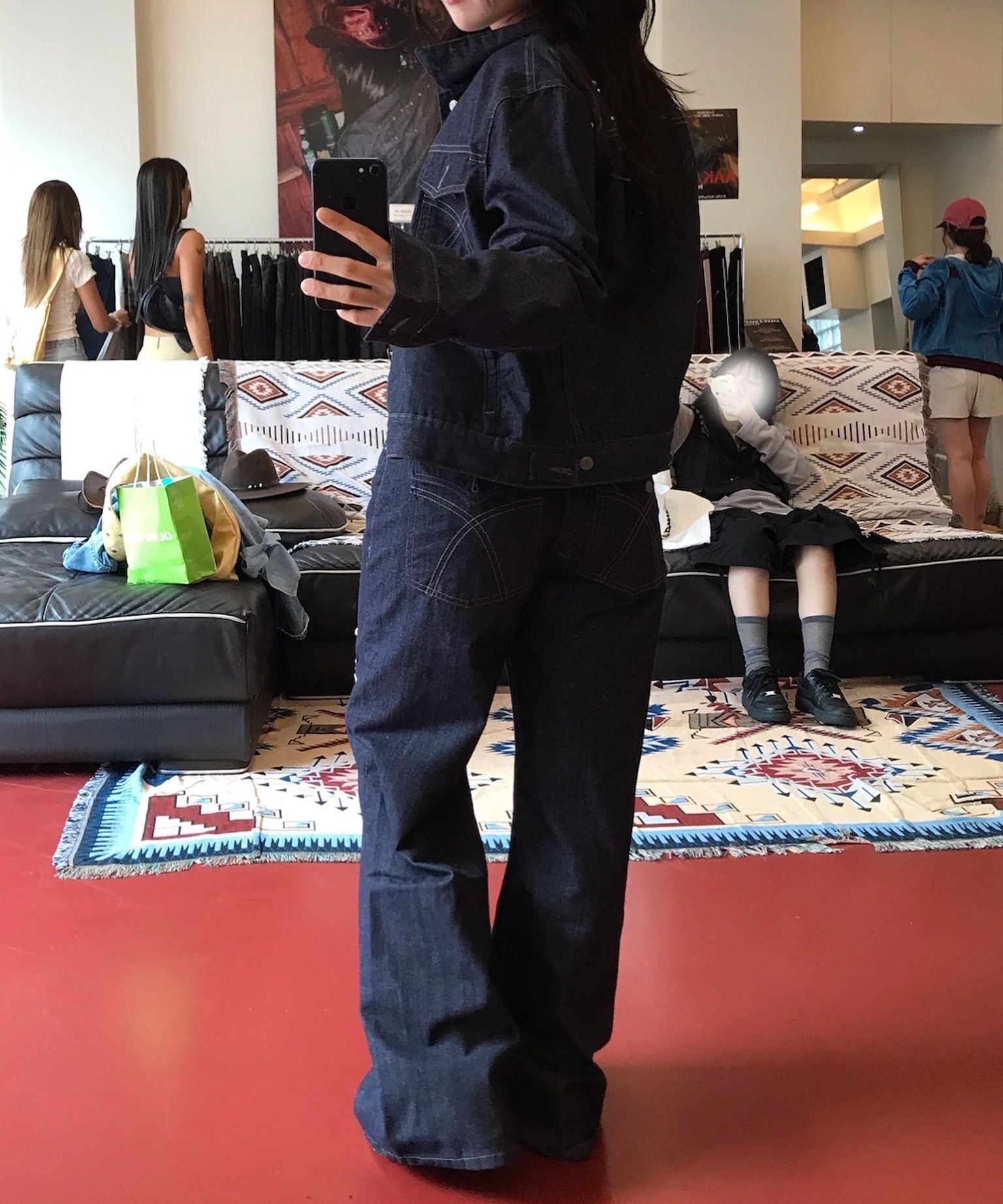 MUSINSA | AAKAM Western Studded Denim Pants (Dark Blue)