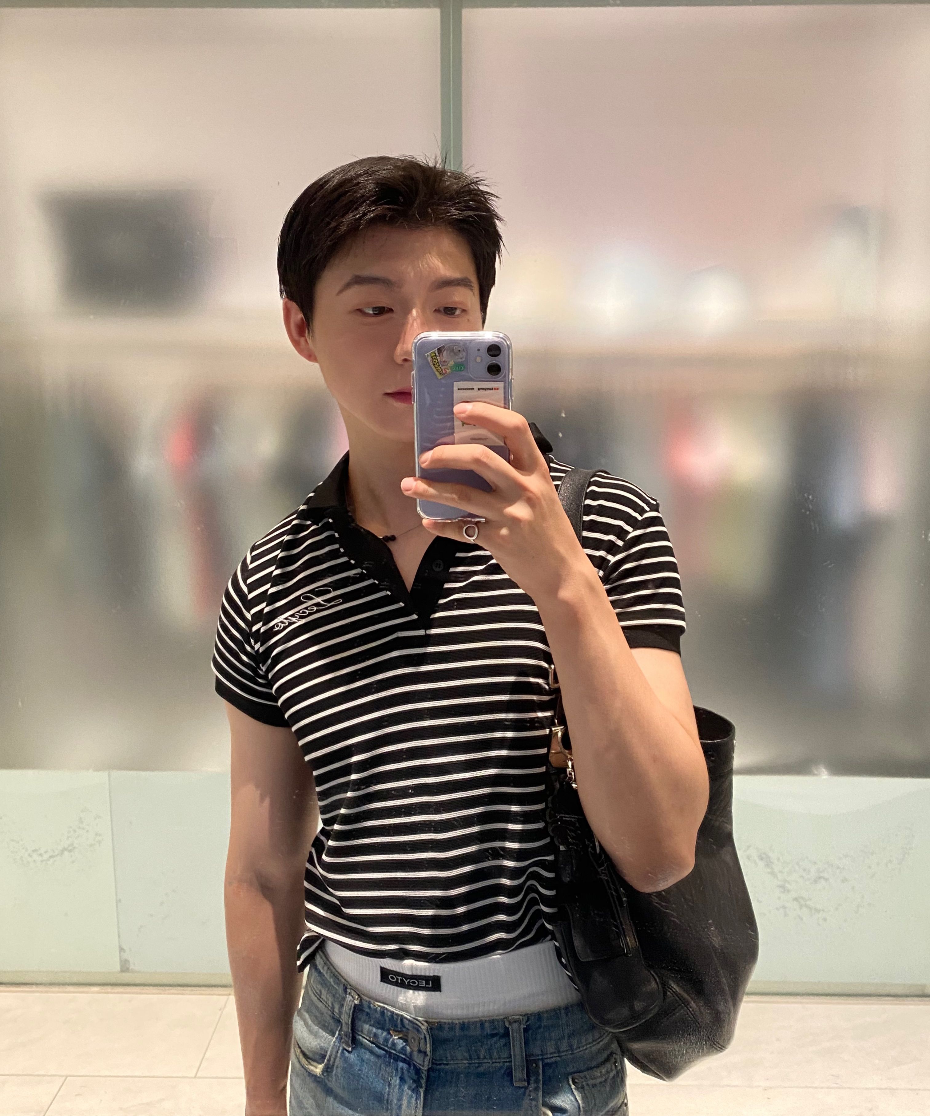 ★LECYTO★ Vintage Multi Stripe PKNavy MUSINSA | LECYTO Vintage Multi Stripe PK_[Black]