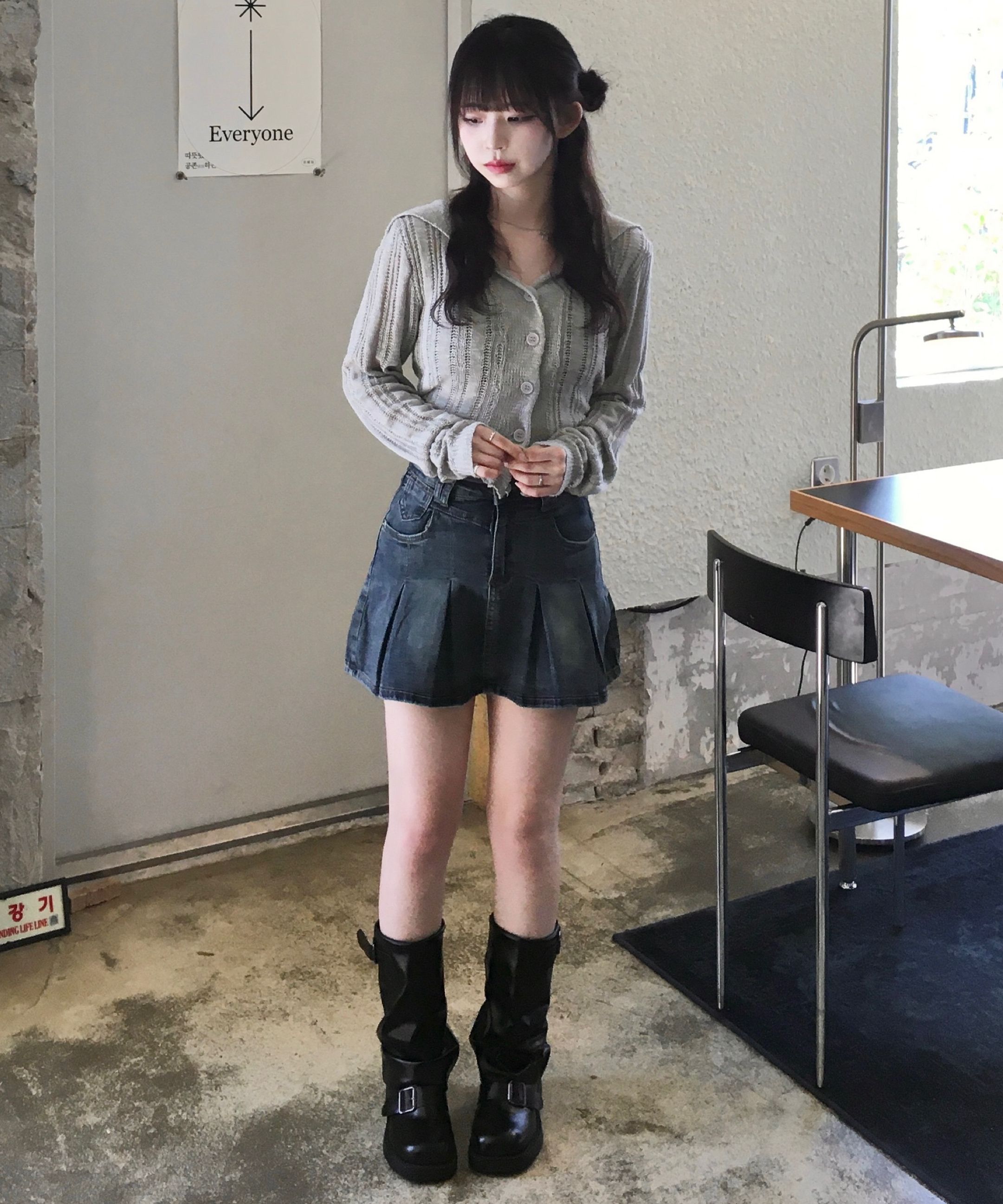 MUSINSA | ZEROPLANET Nikita denim pleated skirt pants [DEEP