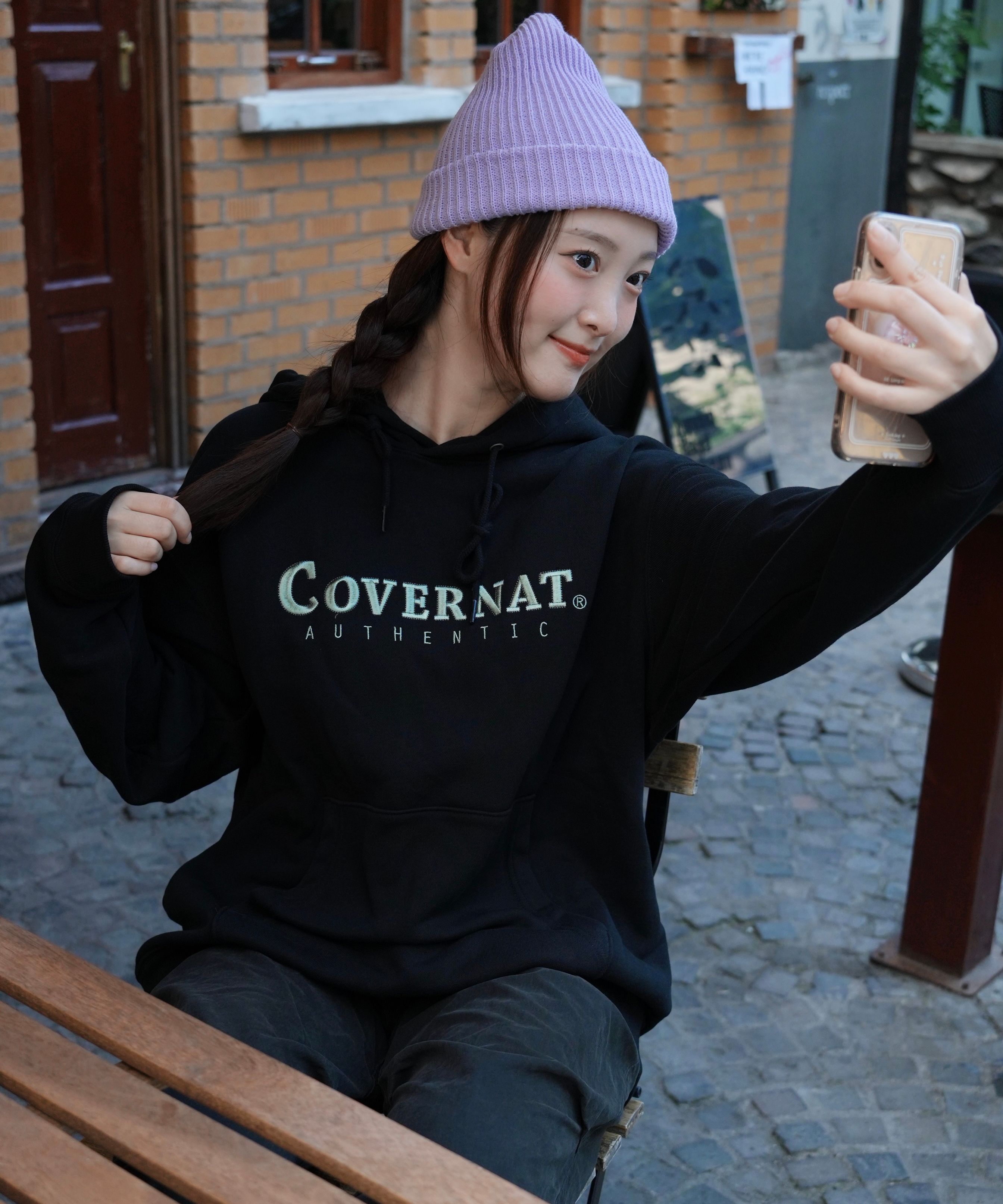 【COVERNAT】 Signature Symbol Hoodie ★ Cotton 100% Covernat Unisex Authentic Logo Hoodie Blue | Sweatshirts