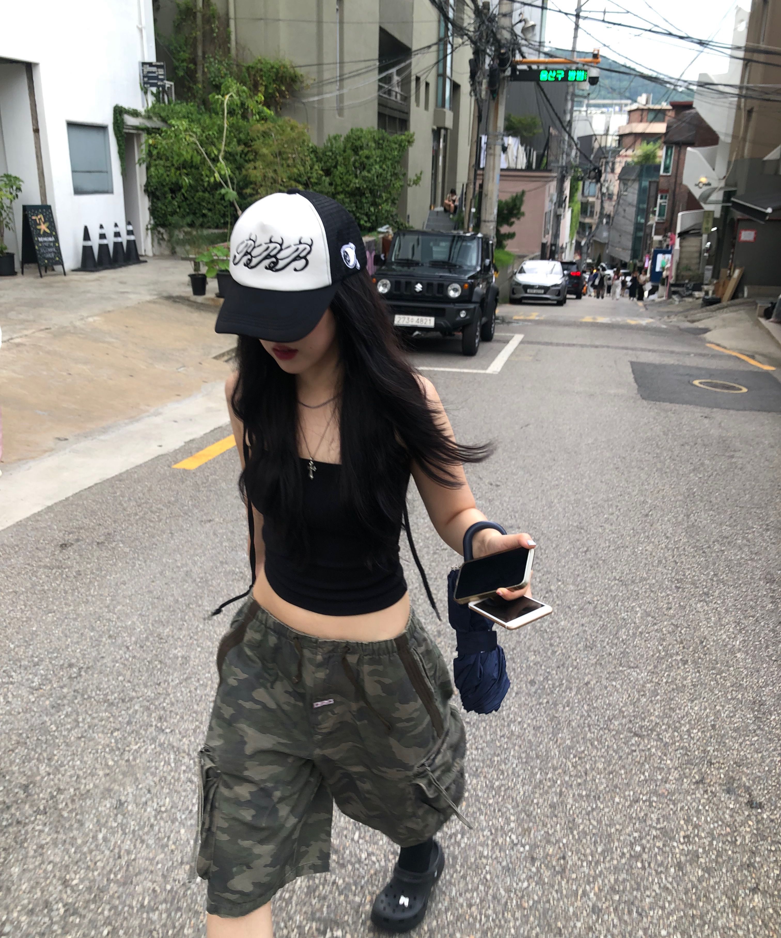 MUSINSA | SCULPTOR Twill Cargo Half Pants Forest Camo