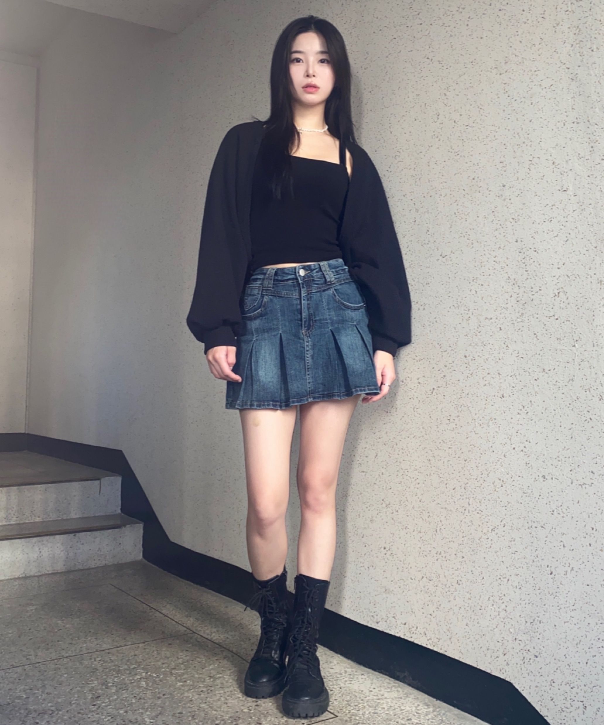 MUSINSA | ZEROPLANET Nikita denim pleated skirt pants [LIGHT