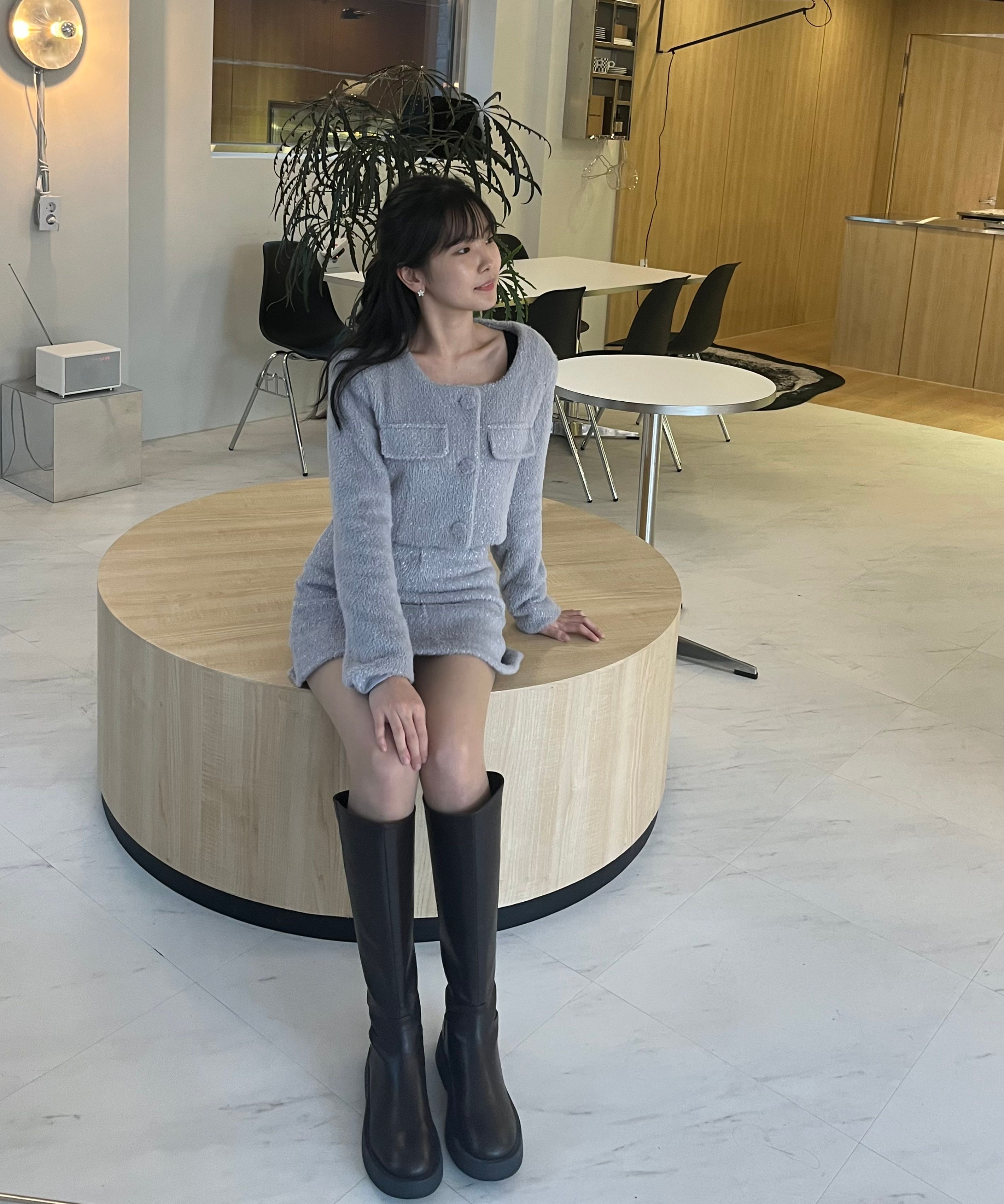 【SALT&CHOCOLATE】412148001 round toe basic flat long boots MUSINSA | SALT AND CHOCOLATE [Wide ver. added] Round toe