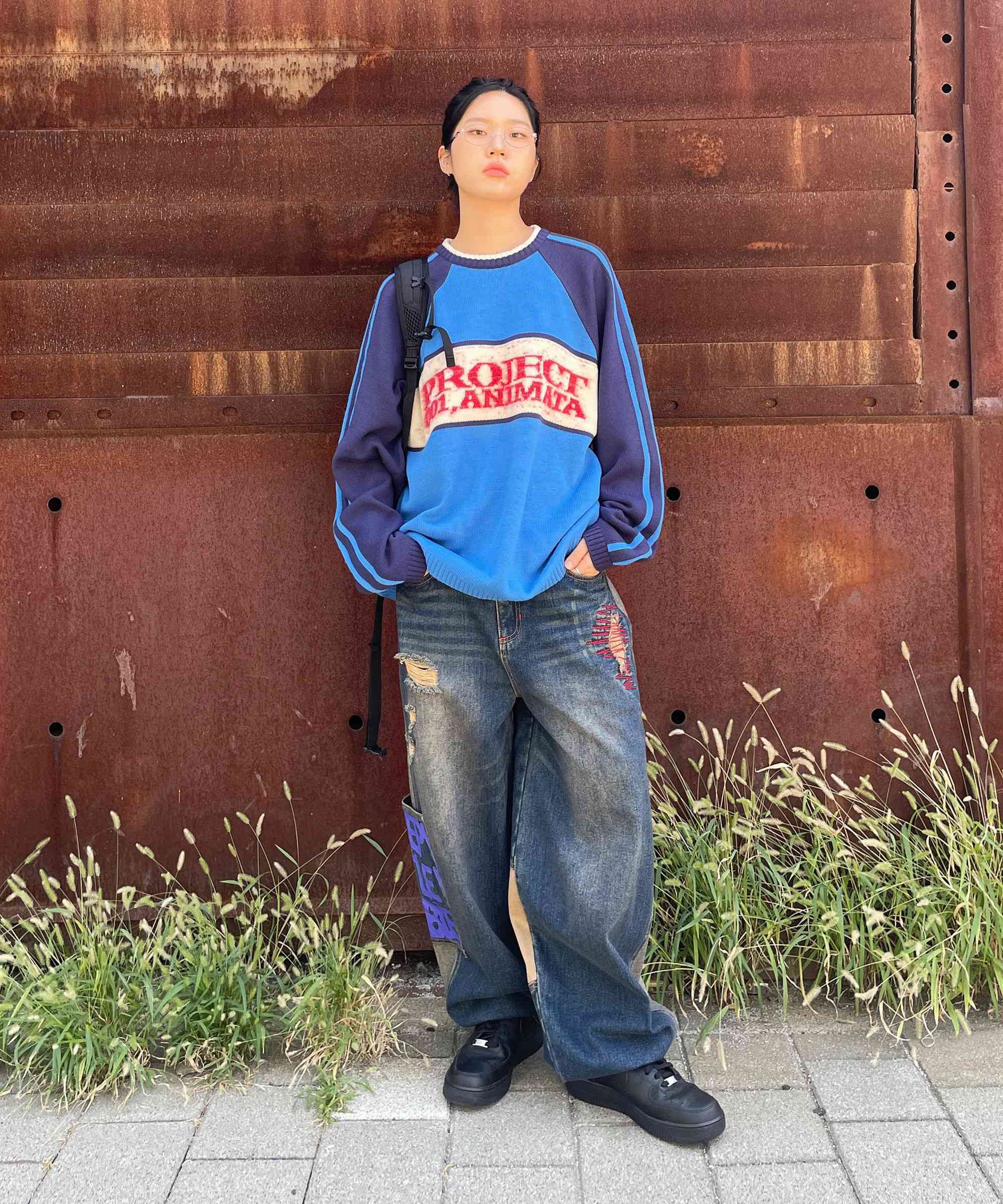 MUSINSA | MAINBOOTH Project 001 Sweater(BLUE)