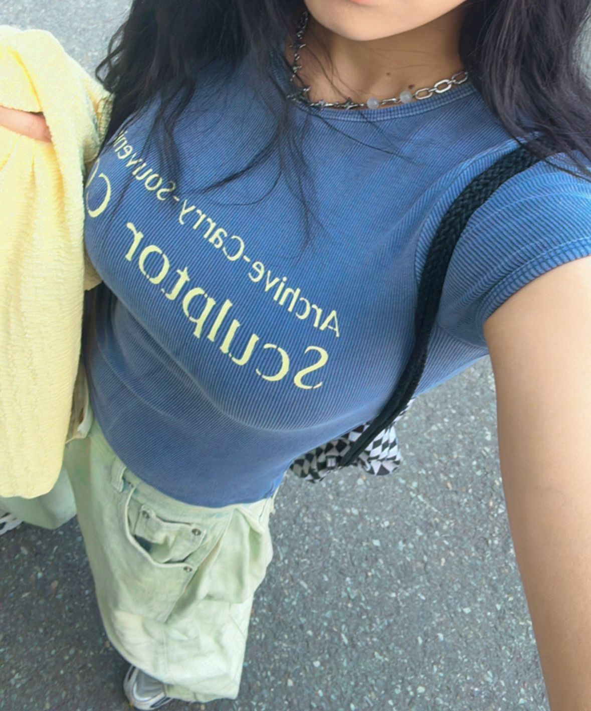 Tシャツ・カットソー [SCULPTOR] Archive Pigment Baby Tee Dusty Blue SC24S276BL Buy Sculptor Archive Pigment Baby Tee Dusty Blue | SASOM