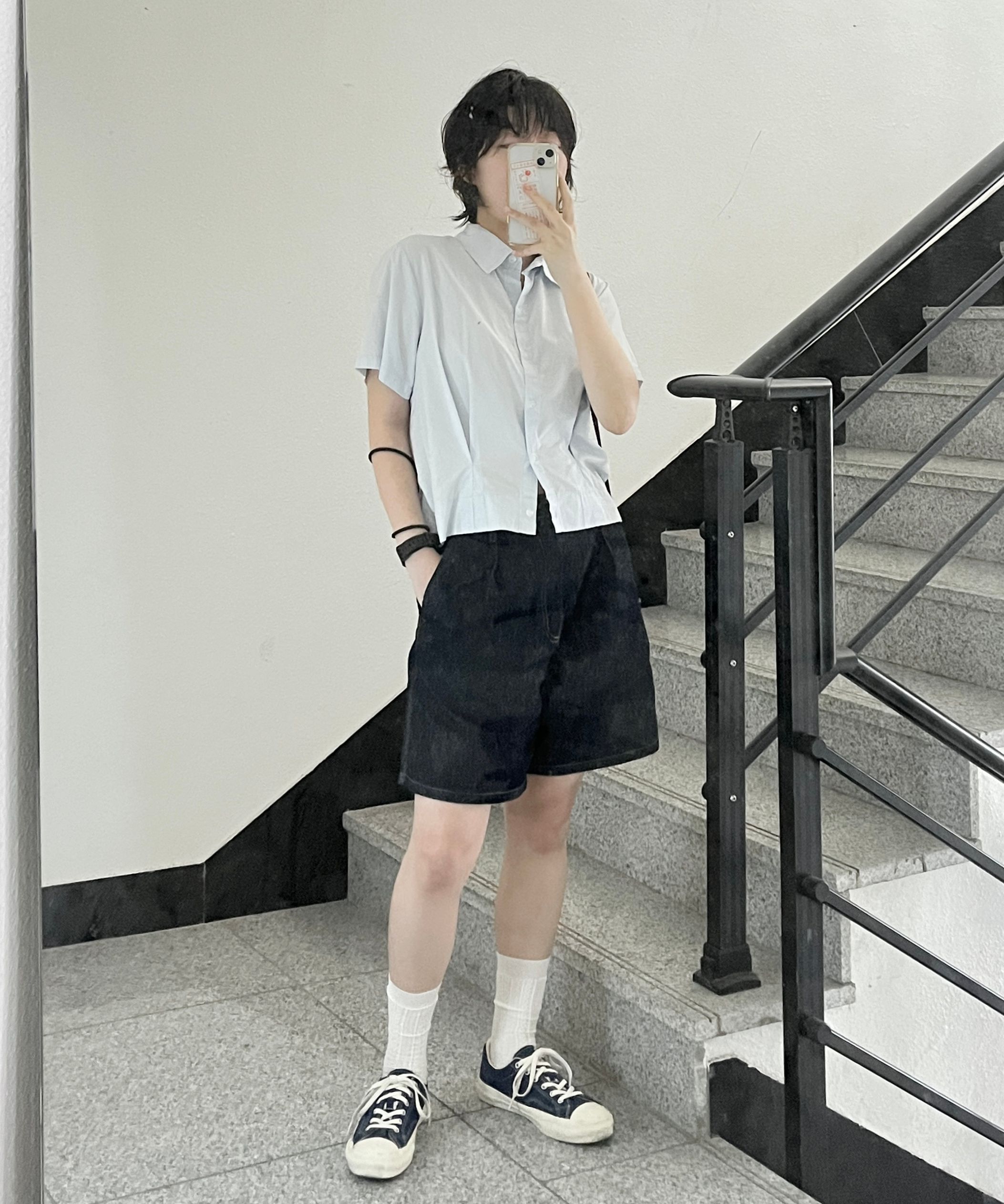 MUSINSA | MUSINSA STANDARD WOMAN Women's Oxford Crop Short Sleeve