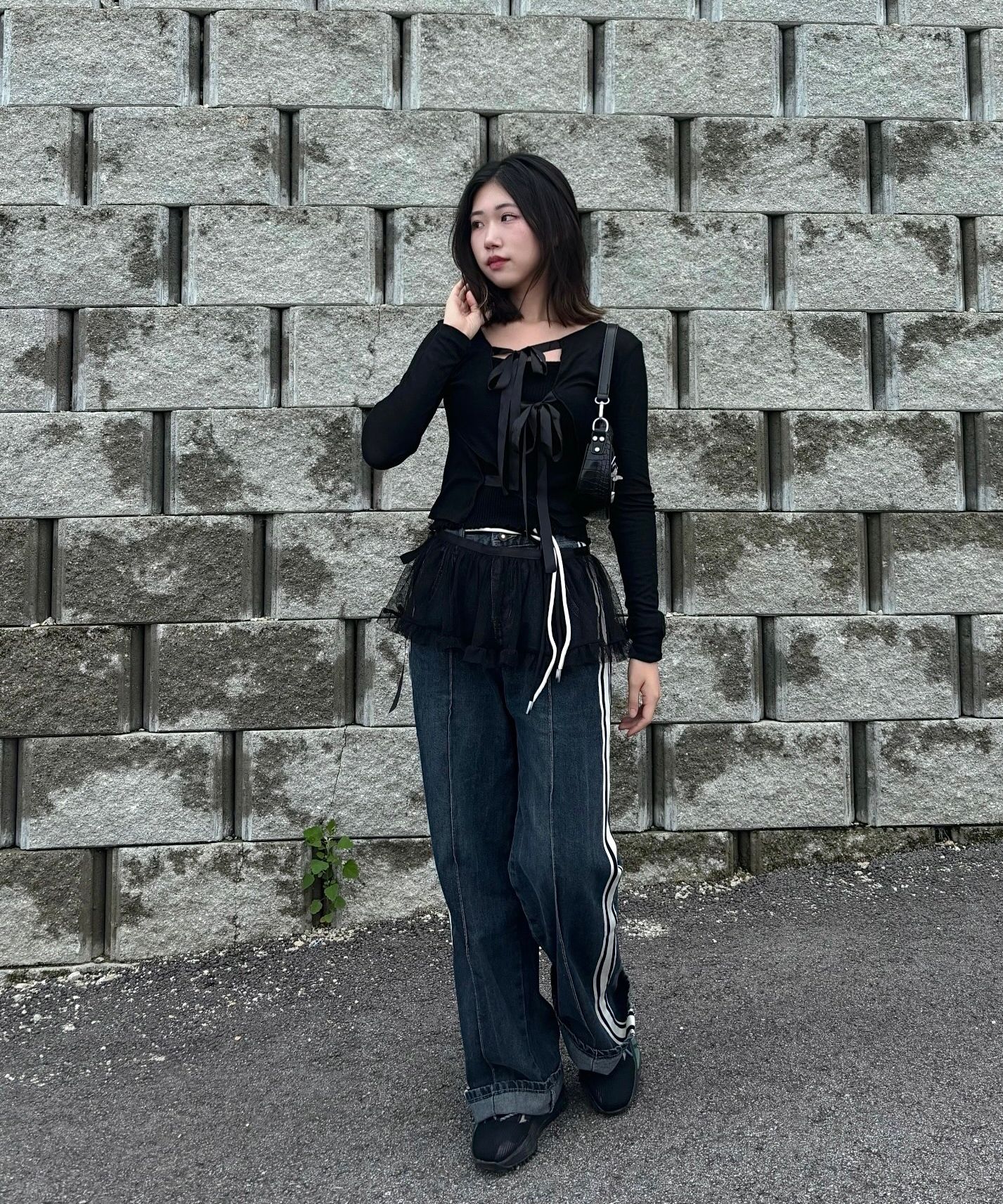 MUSINSA公式 | FANCY CLUB [NF]レザーバックルショルダーバッグ（BLK 