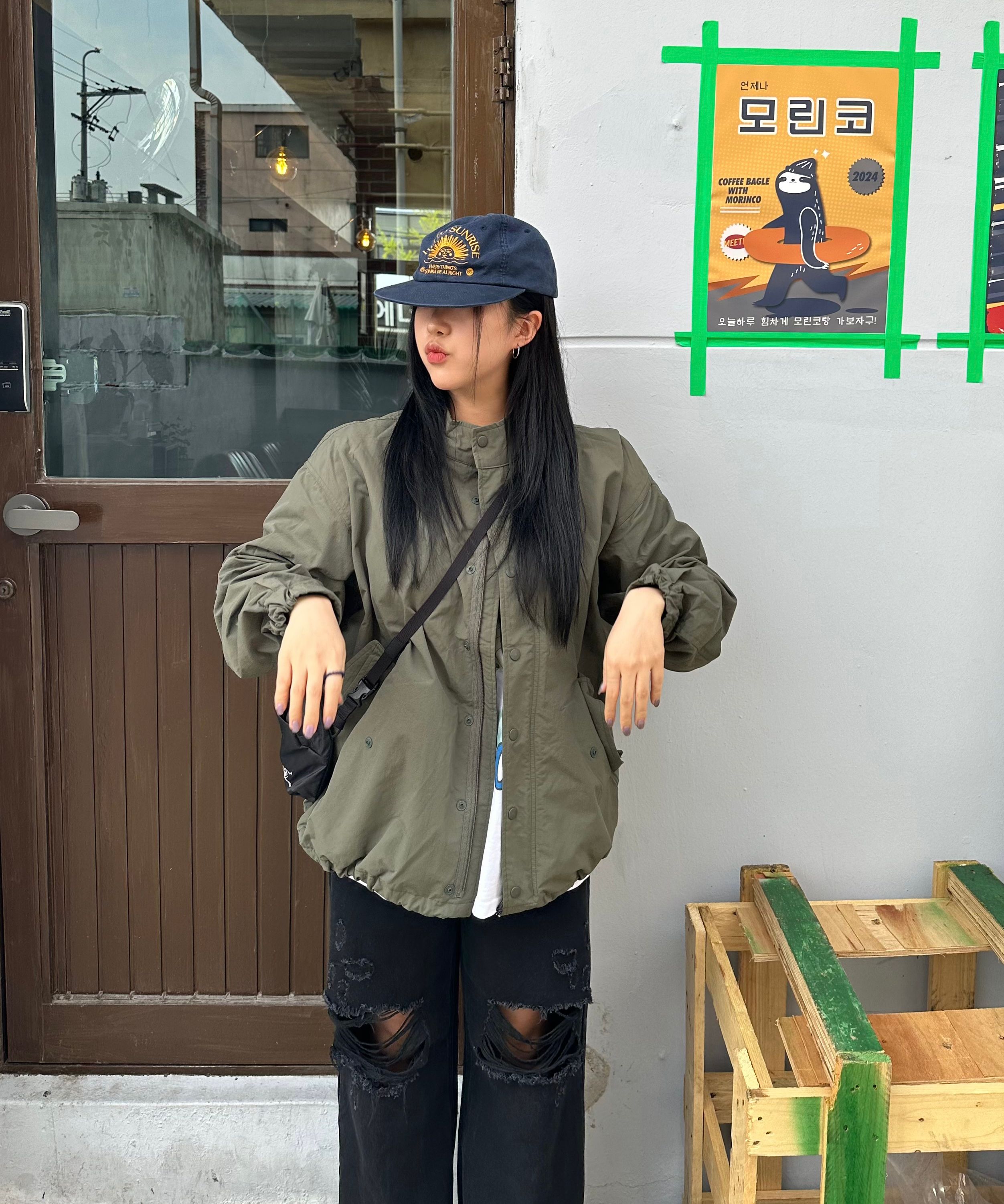 ハローサンライズ Washed HS Arch Logo 6Panel CapNavyOrange MUSINSA公式 | HELLO SUNRISE Washed HS Arch Logo 6Panel