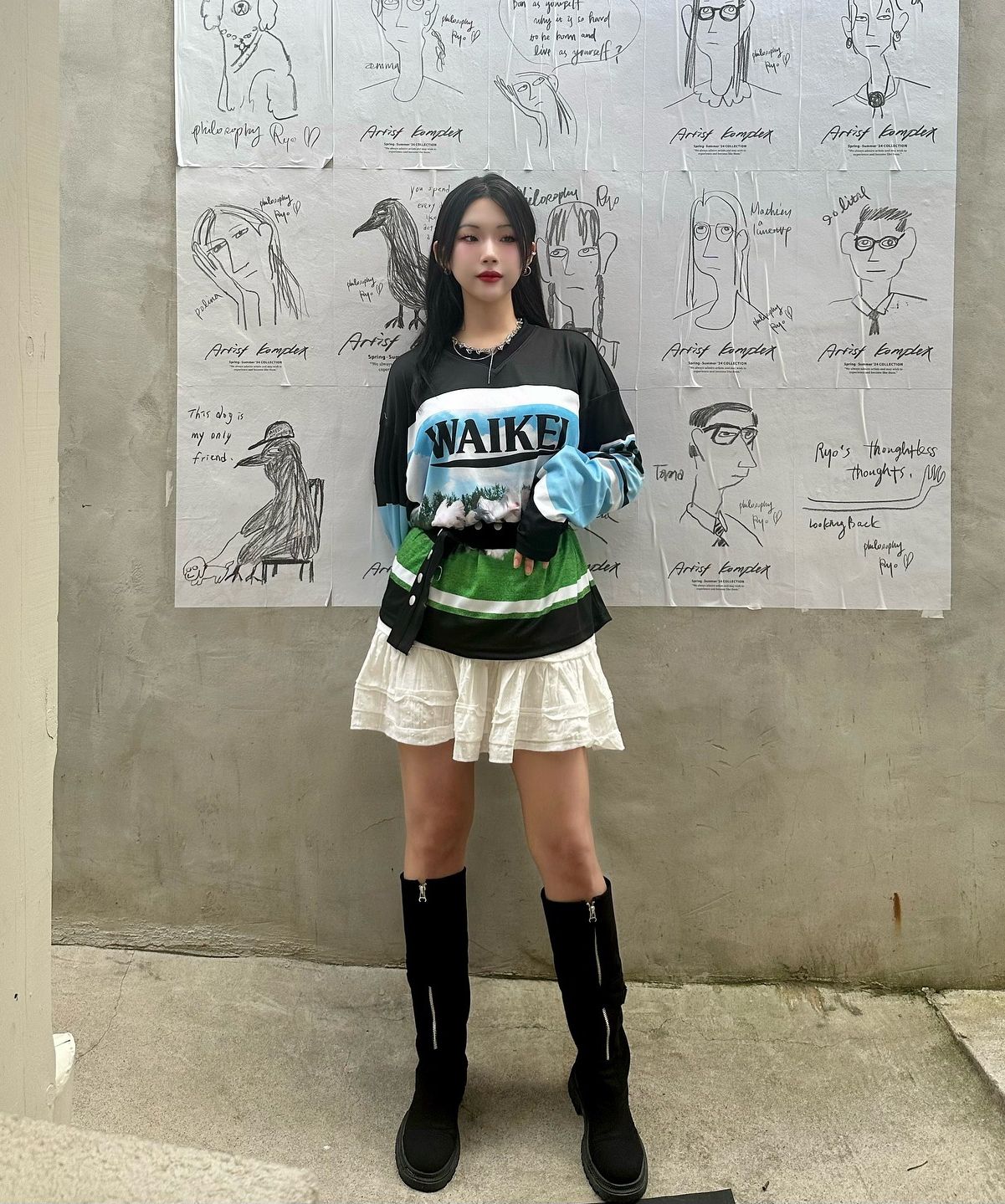 MUSINSA | WAI KEI Maltese Archive Mesh Jersey Long Sleeve T