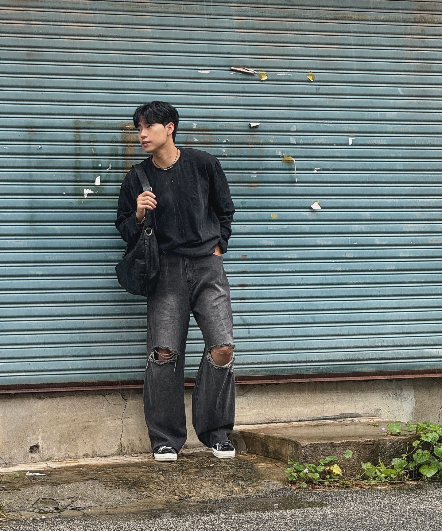 MUSINSA | UNKNOWN PLANET Side Belted Destroyed Wide Denim