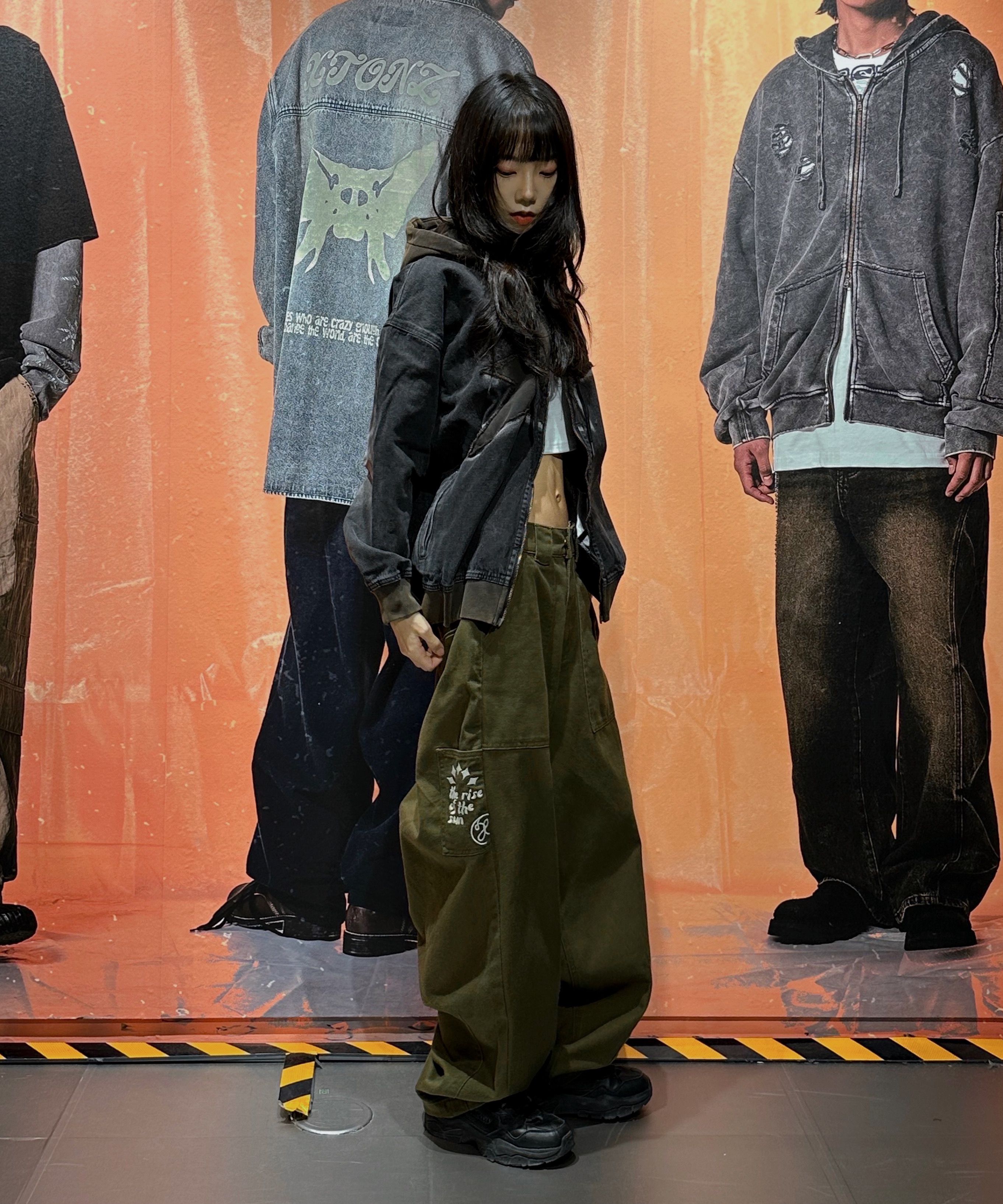 MUSINSA | XTONZ XTT061 Vintage Washing Star Denim Hooded Zip