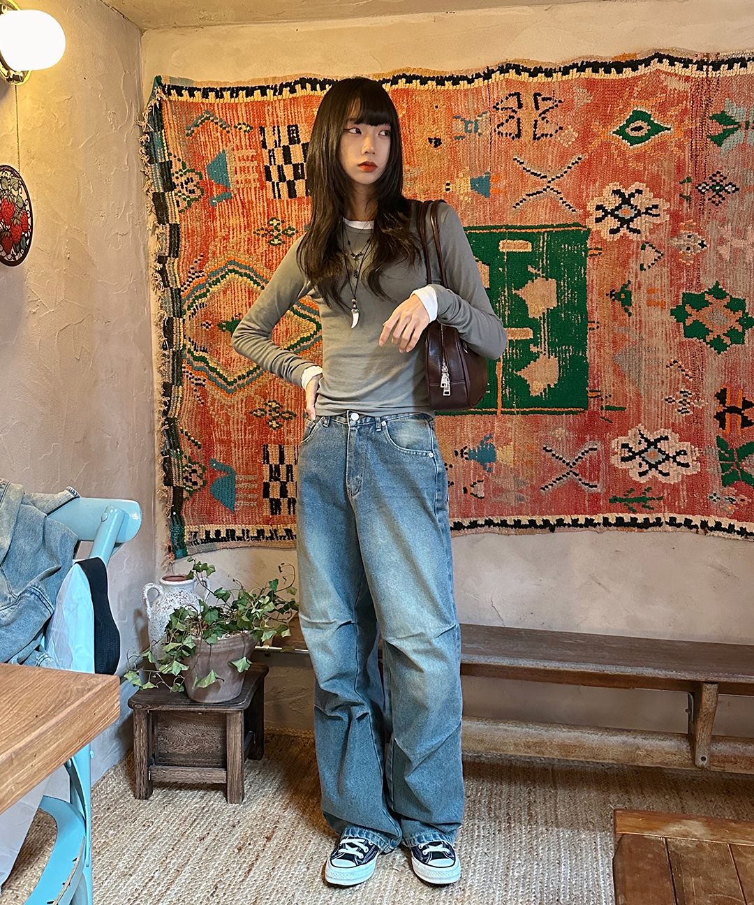 【mnem】Shaha Balloon Washing Wide Denim Balloon Denim – Shakawear.com