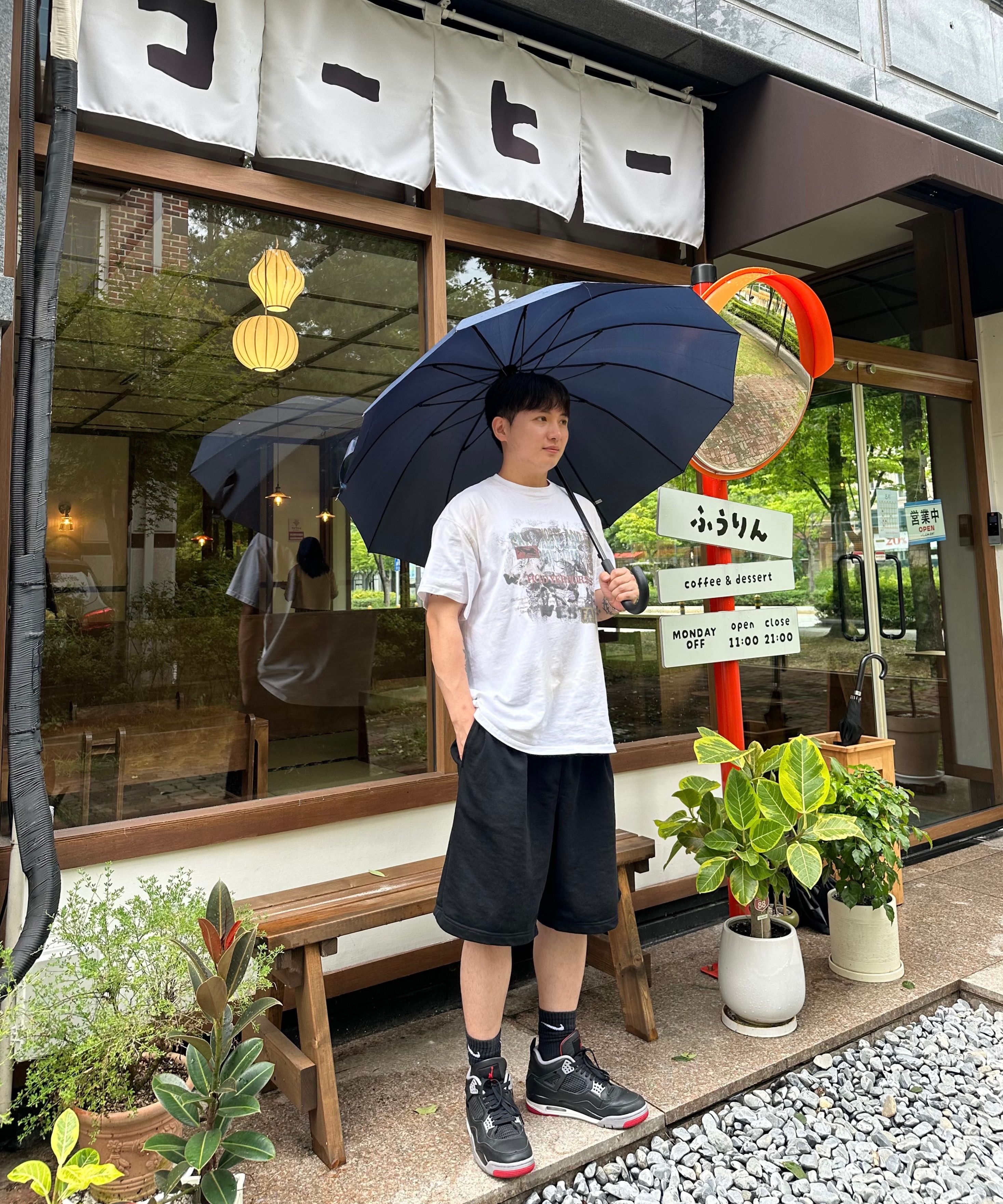 MUSINSA公式 | GRAILZ OVERLAP WASHED T-SHIRTS [BLACK]