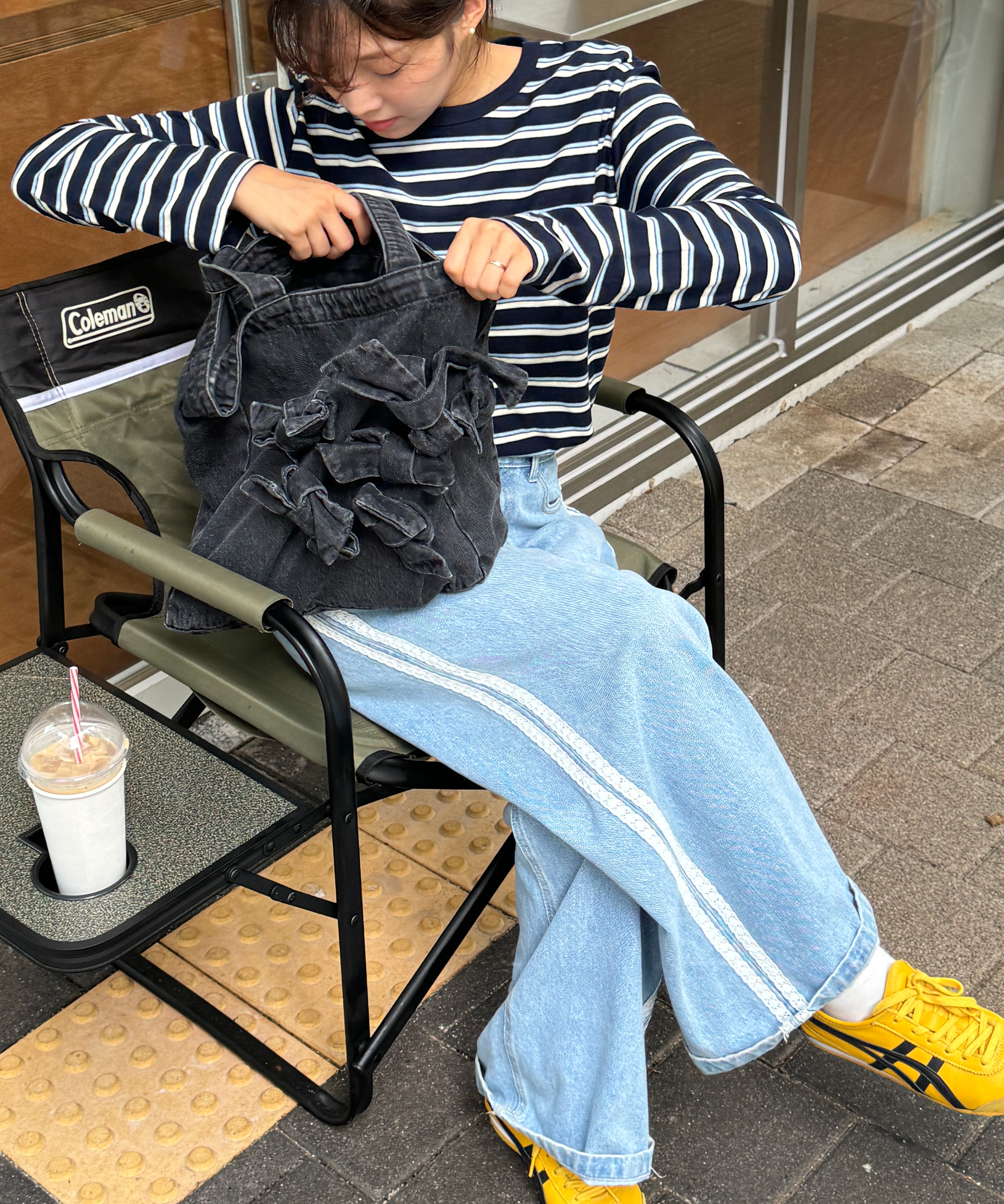 デニム・ジーパン RONRON SIDE LACE TRACK DENIM PANTS MEDIUM BLUE MUSINSA | RONRON SIDE LACE TRACK DENIM PANTS BLACK