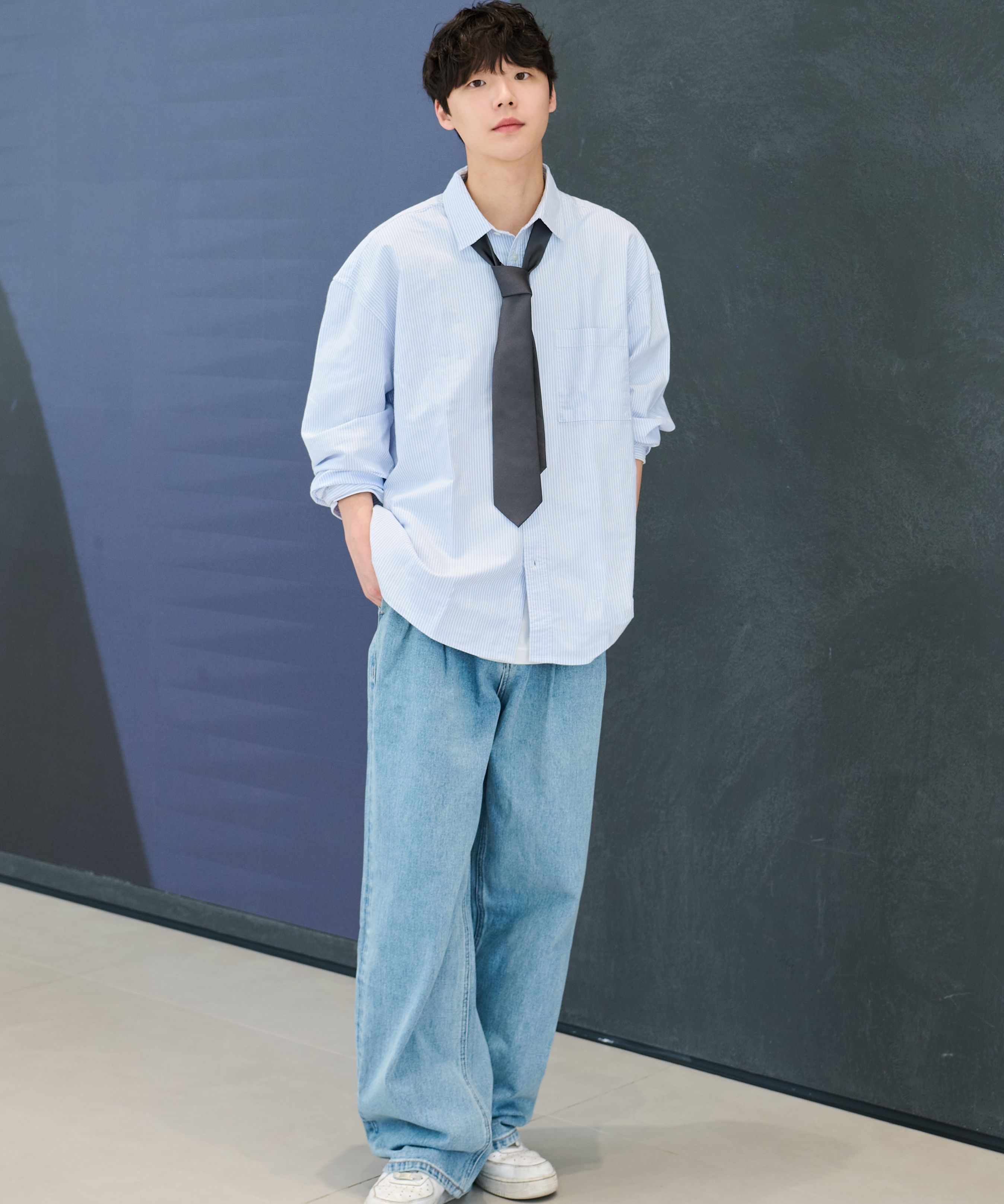 ★MUSINSA STANDARD★ Two tuck wide denim pants gray MMBNP103 MUSINSA | MUSINSA STANDARD Two Tuck Wide Denim Pants [Gray]
