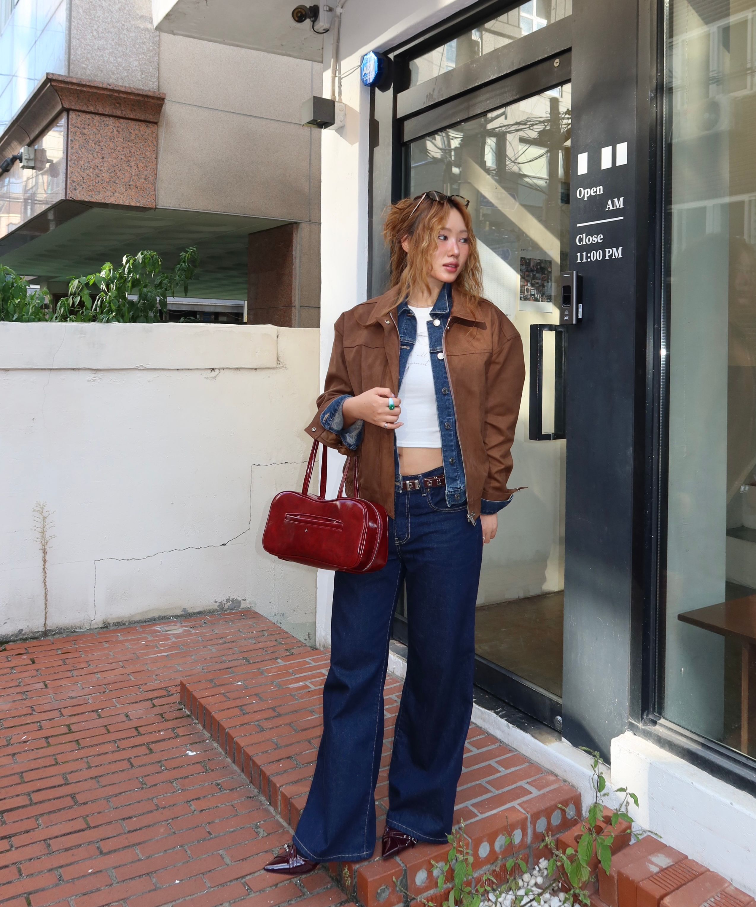 GLOWNY 901 LOW-RISE WIDE LEG JEANS デニム