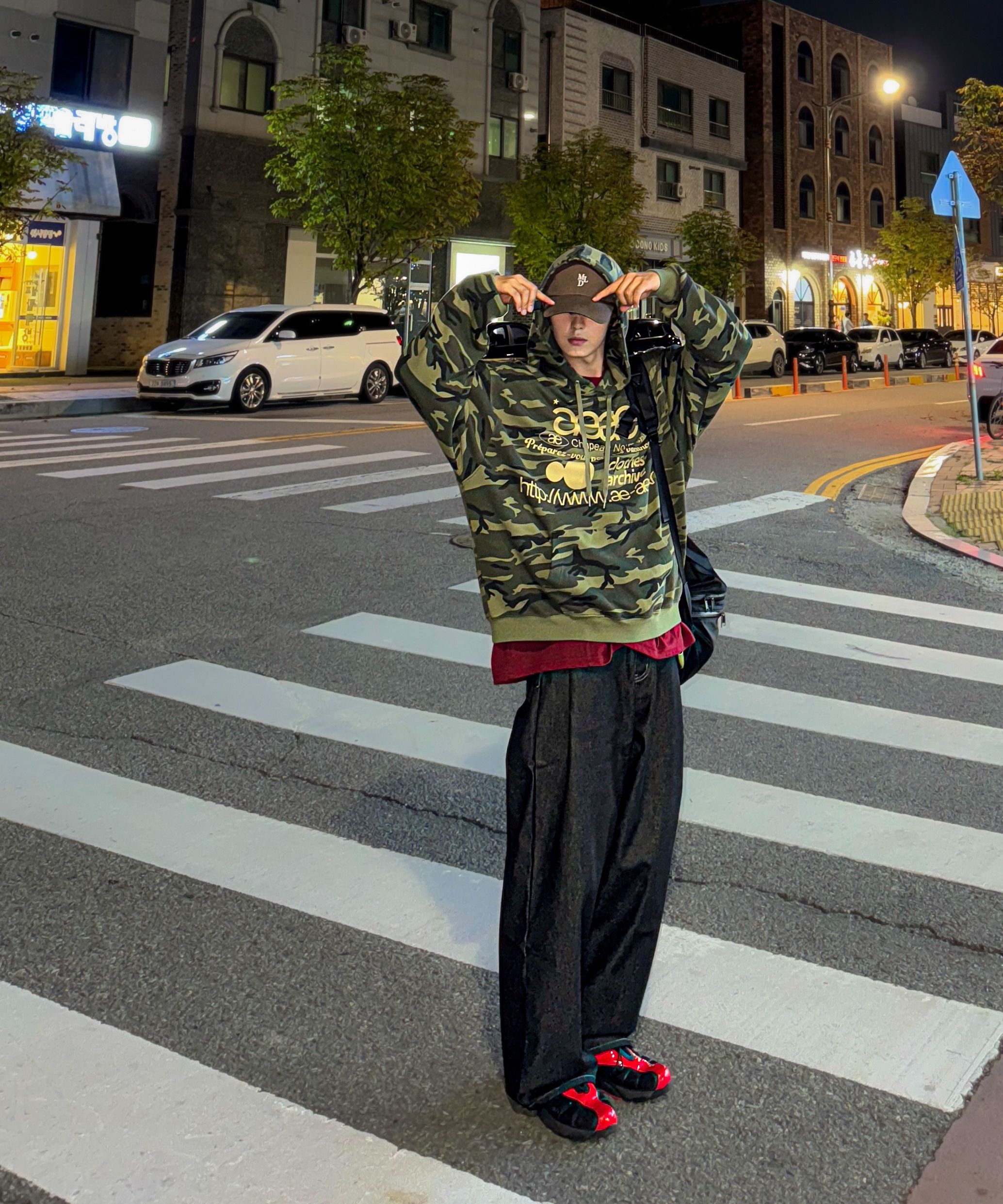 MUSINSA | AEAE WEB LOGO LOOSED HOODIE [CAMO]
