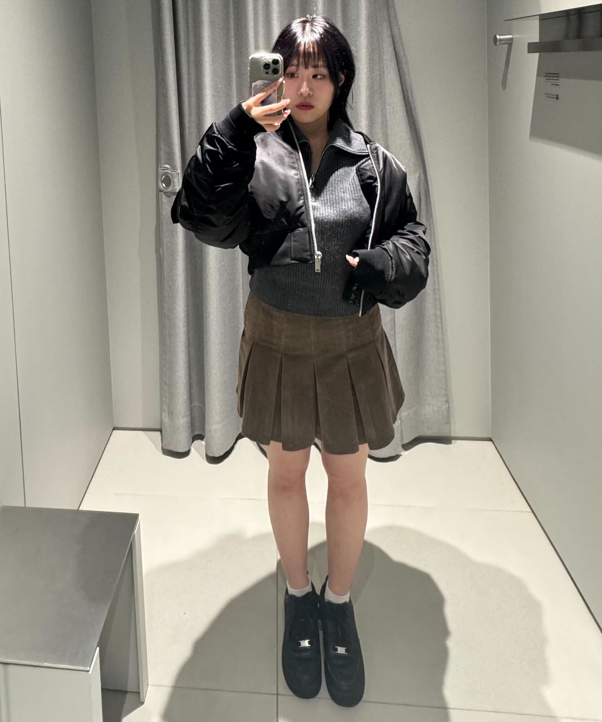 MUSINSA | LMOOD Bulky Cropped Bomber Jacket Black