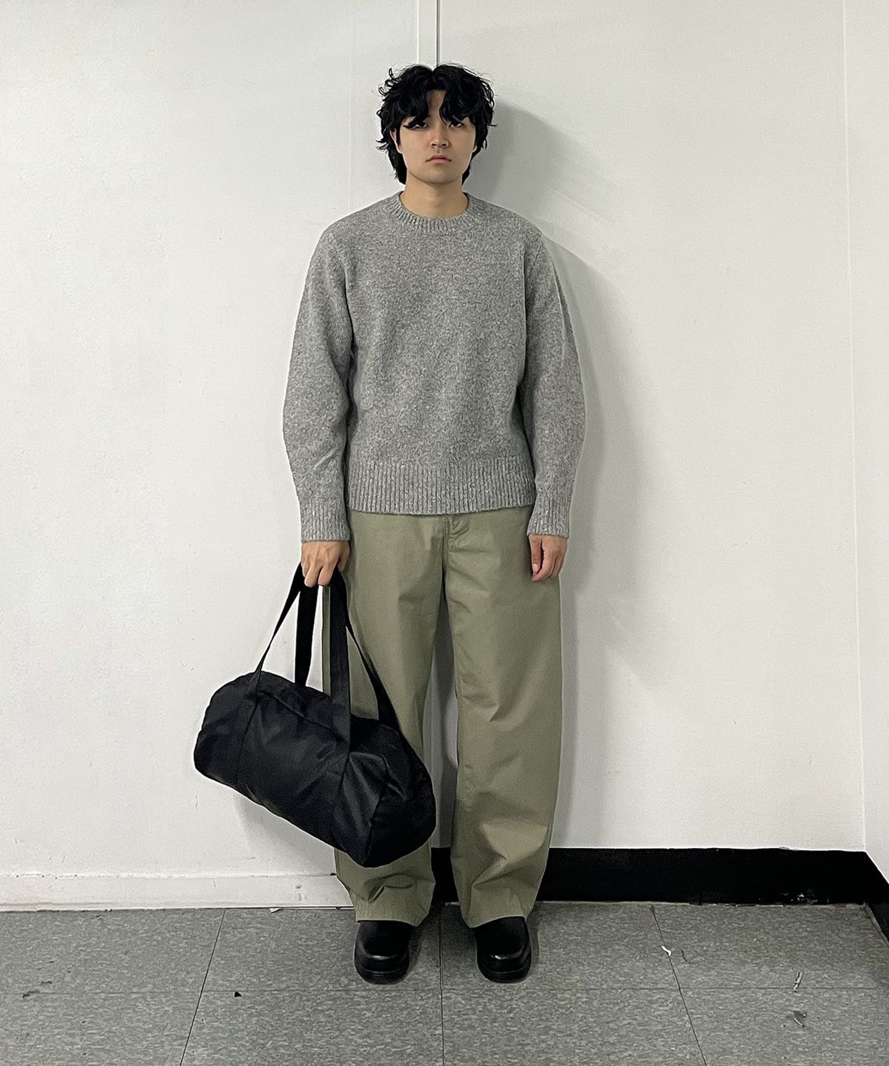 MUSINSA公式 | MILLO ARCHIVE Crop Silhouette Knit [Black]