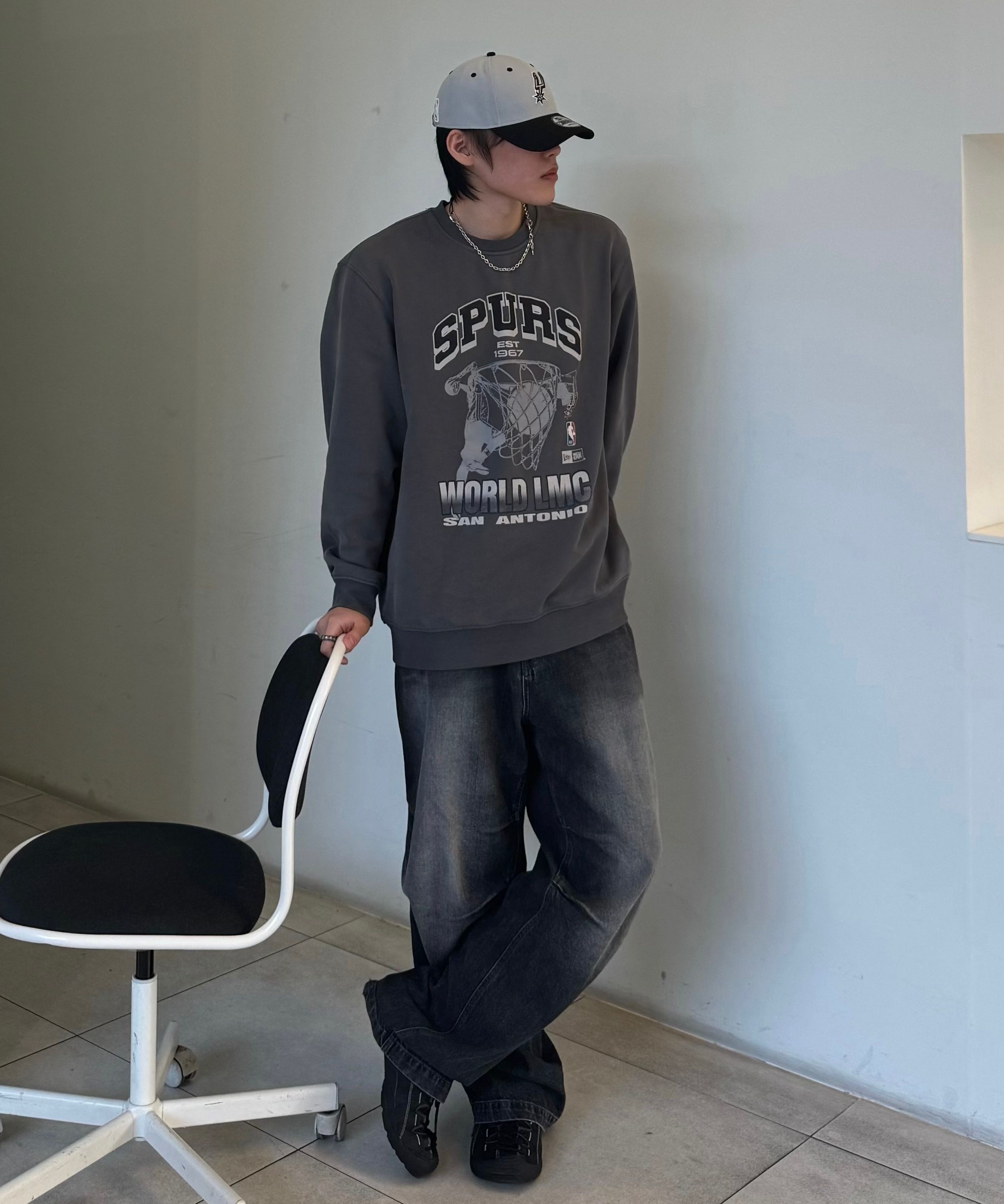 MUSINSA | LMC LMC x NEWERA TEAM LOGO SWEATSHIRT heather gray
