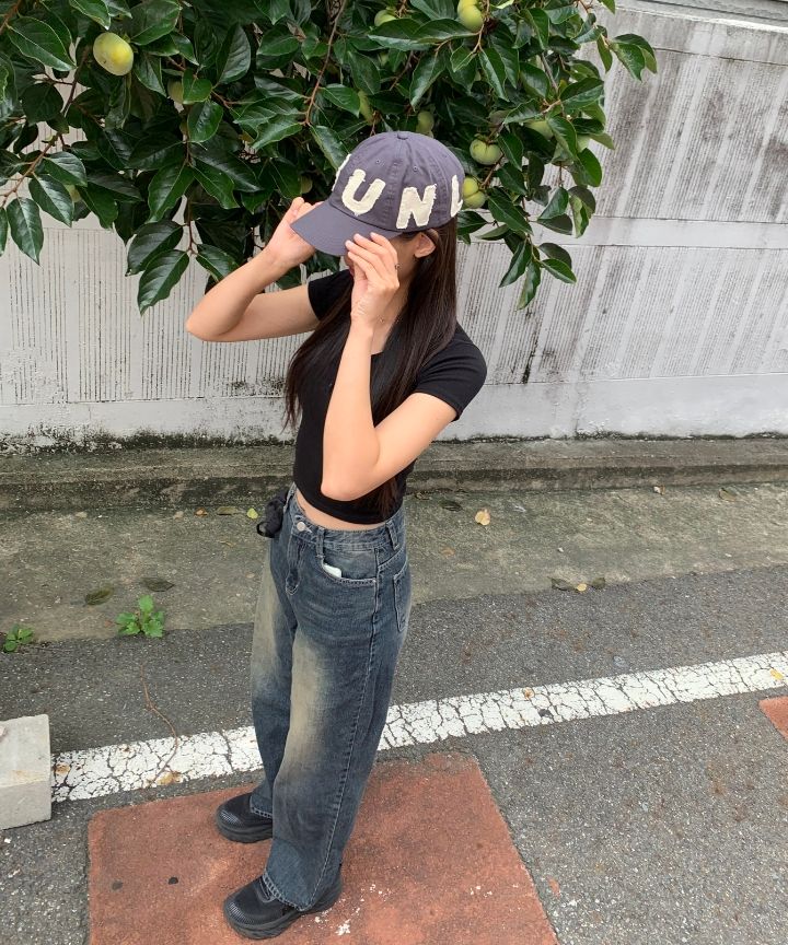 MUSINSA公式 | SUNLOVE Cut Off Capital Cap Black