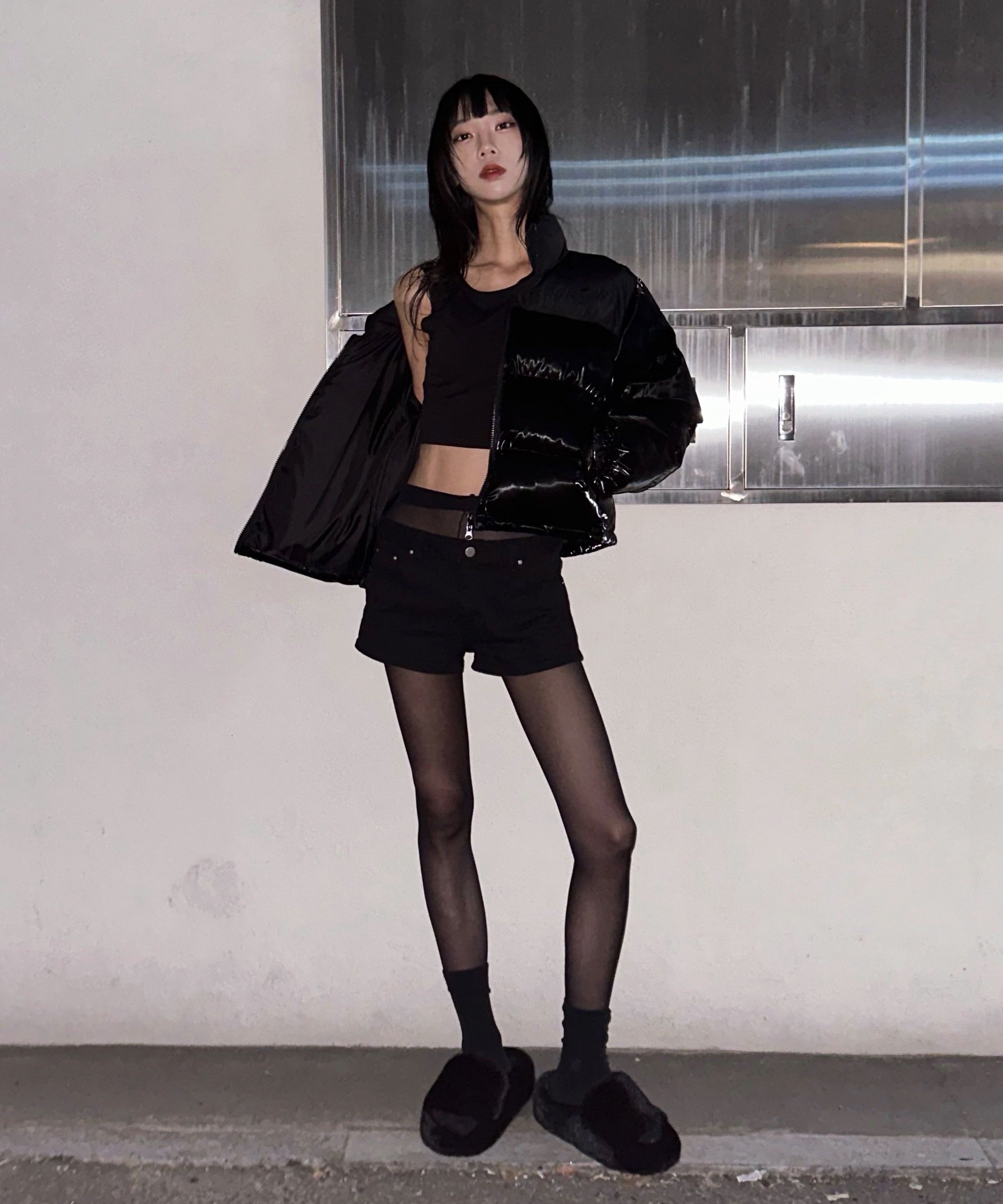MUSINSA公式 | LUV IS TRUE AM GLOSSY SHORT PUFFER JACKET(PINK)