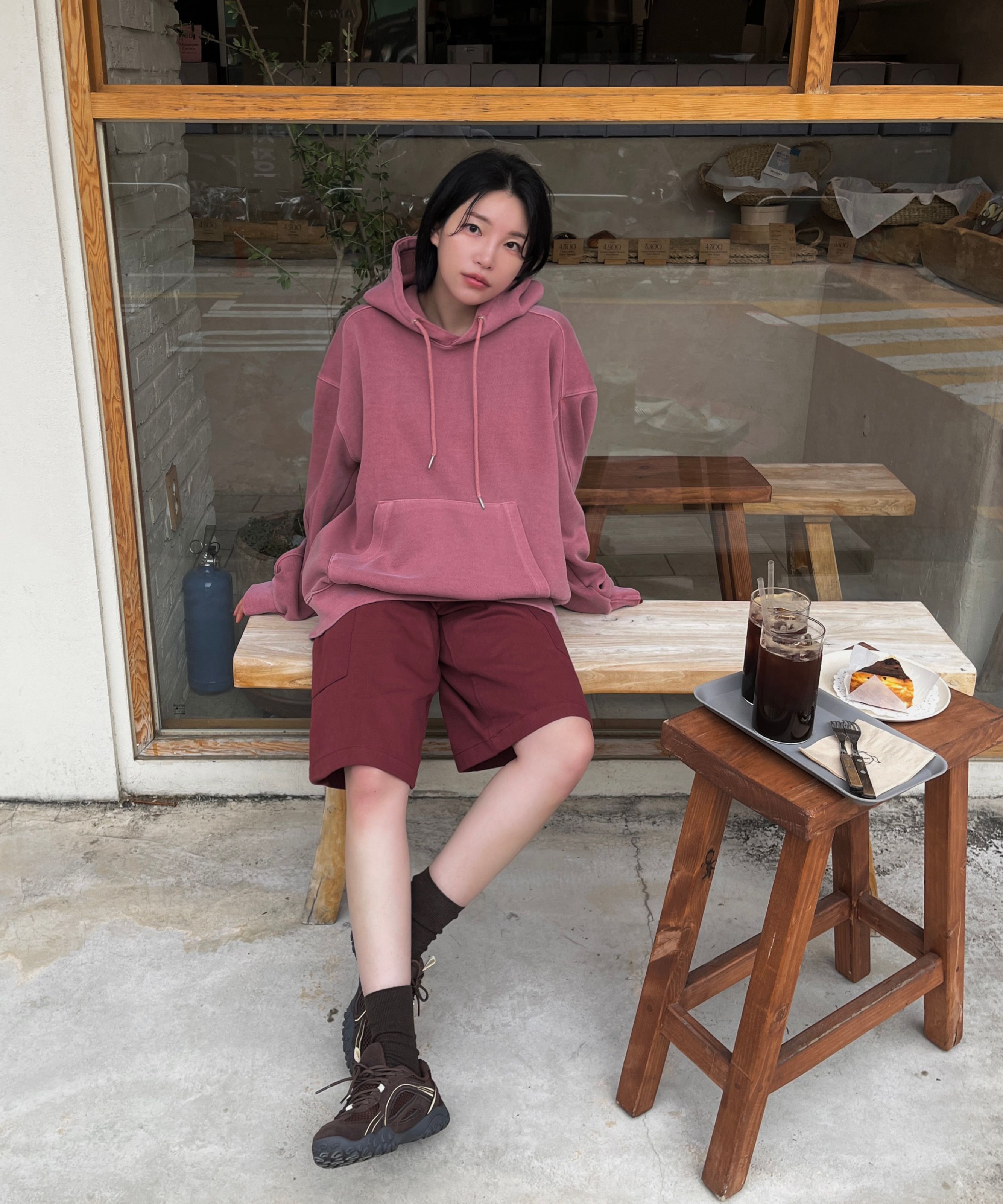 MUSINSA | MOOD INSIDE Pigment Heavy Sweat Hoodie_Brown