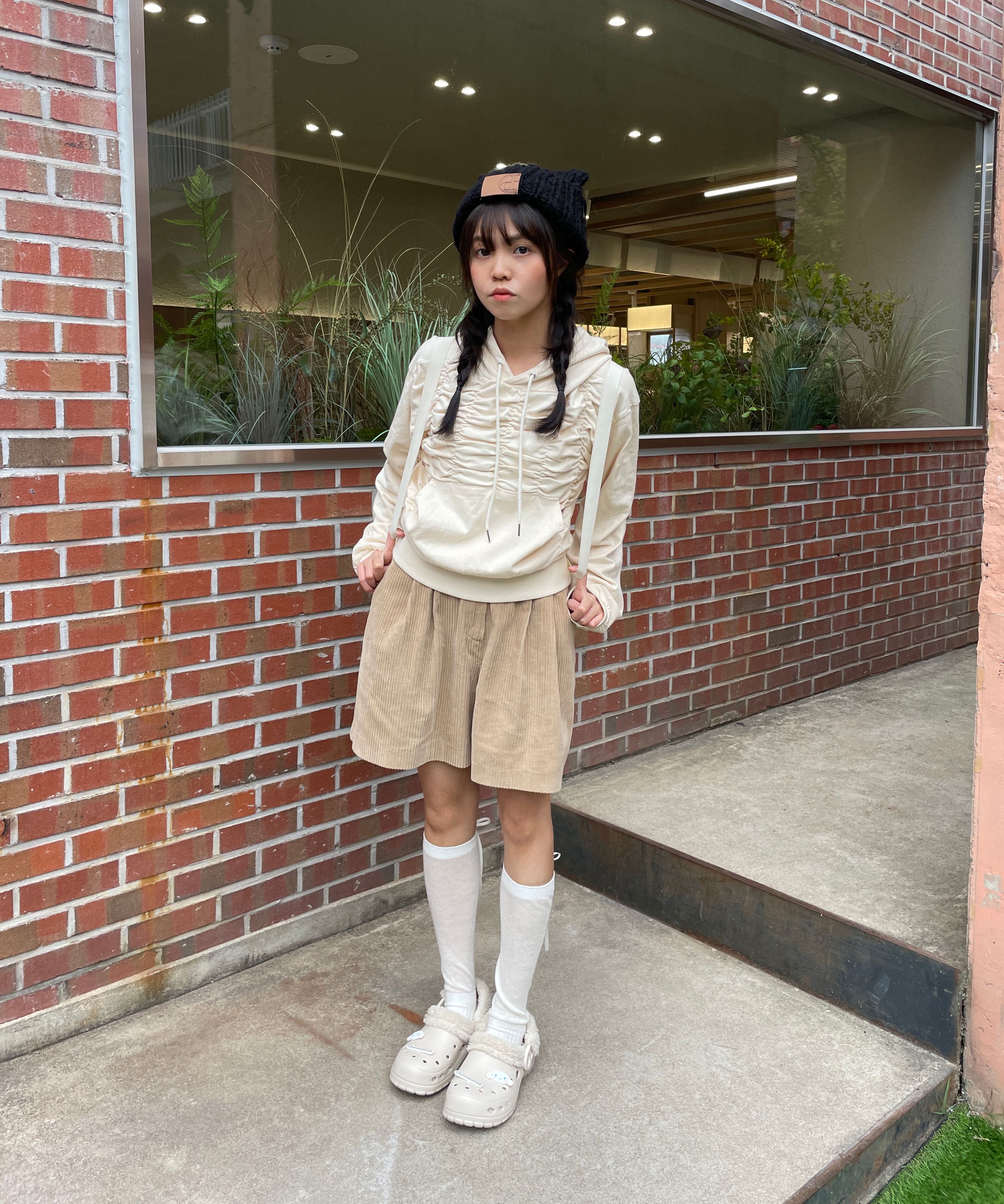 plzproject PUSSYCAT ニットハット アイボリー PLZPROJECT 24 PUSSYCAT KNIT HAT IVORY (PLZPROJECT/ニット
