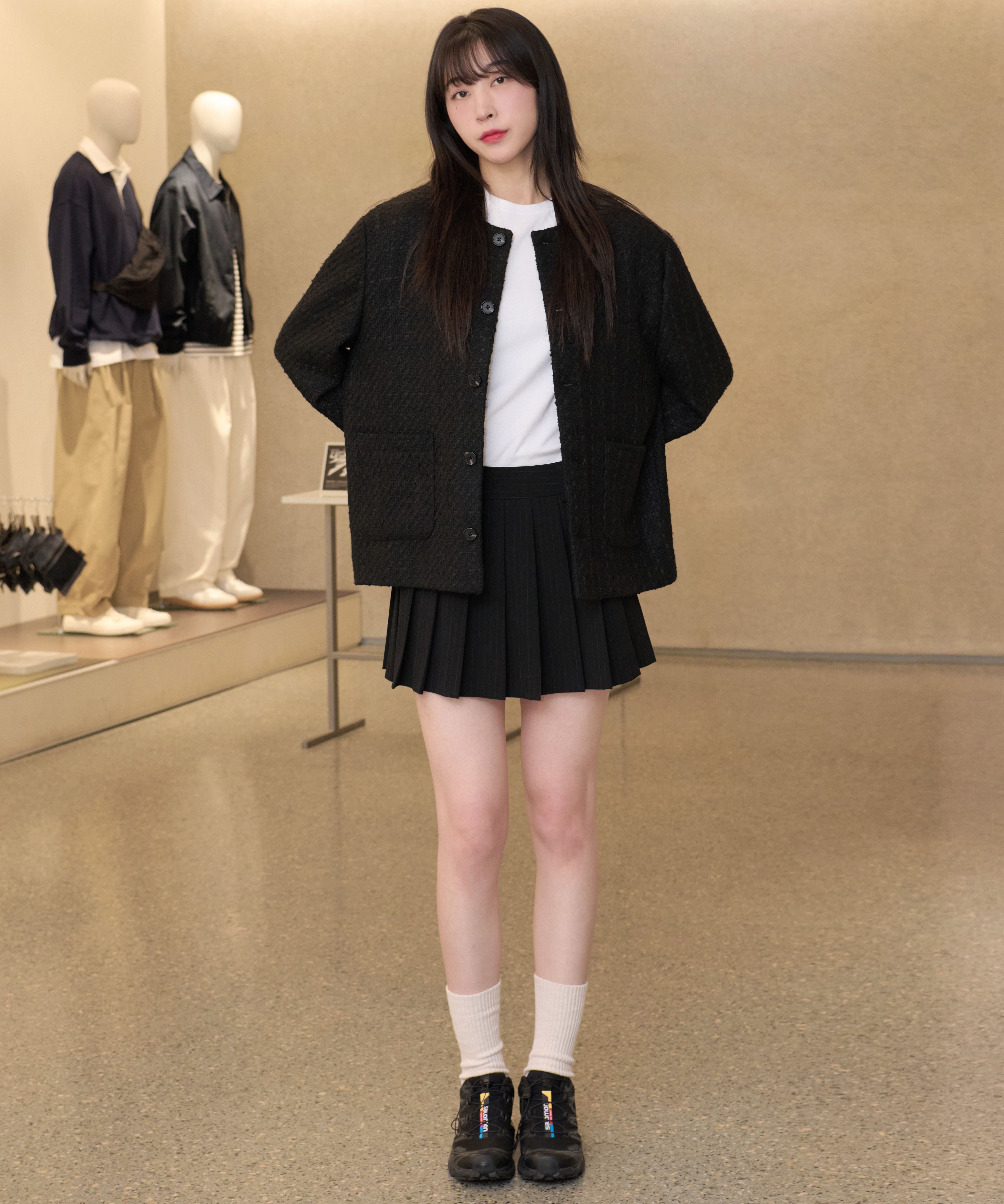 ジャケット・アウター MUSINSA ROUND NECK TWEED JACKET MUSINSA | MUSINSA STANDARD WOMAN Women's Round Neck Tweed