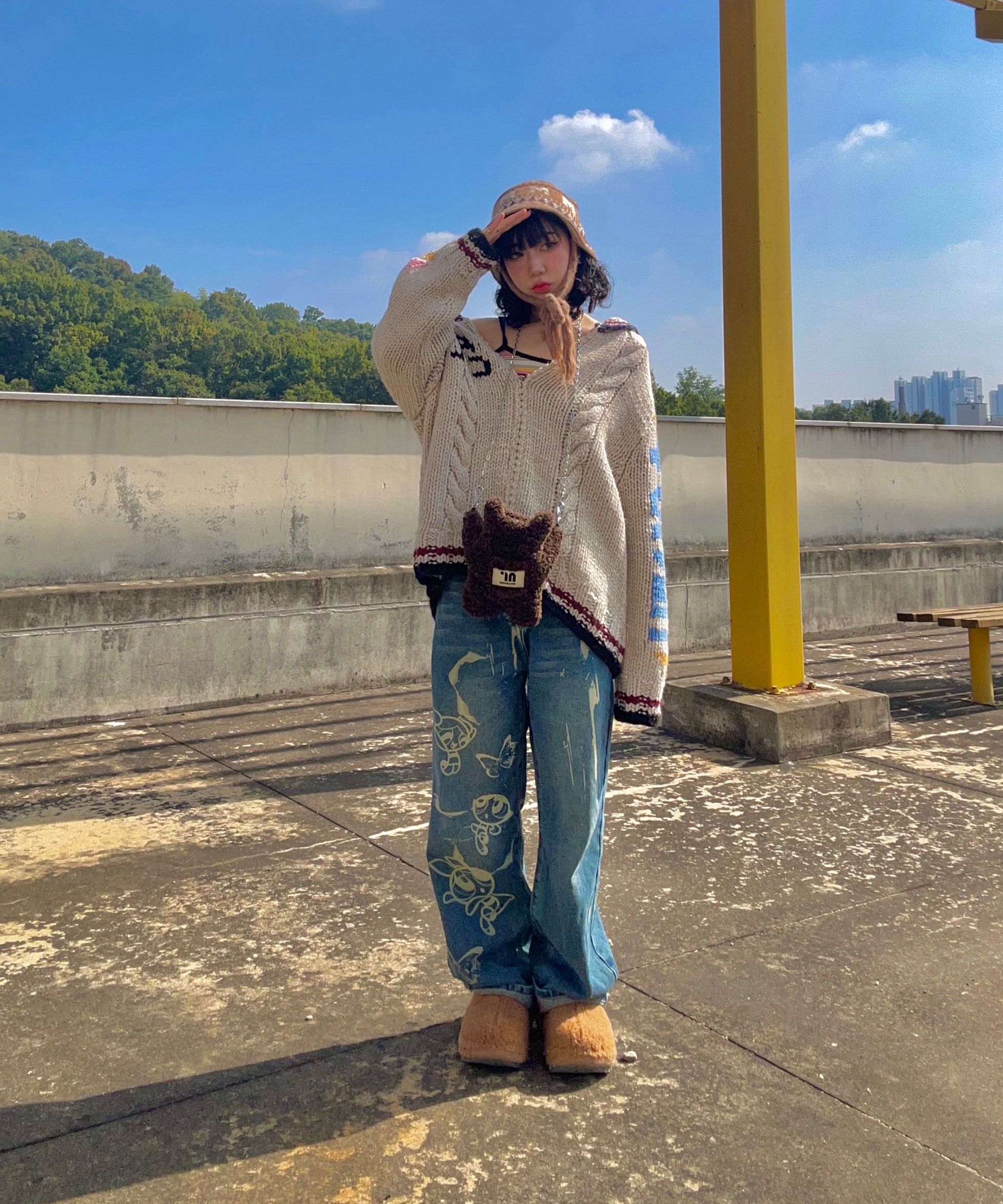 ASIF CALIE ■ COWGIRL TEDDY ZIPUP KNIT MUSINSA | ASIF CALIE COWGIRL TEDDY ZIPUP KNIT IVORY