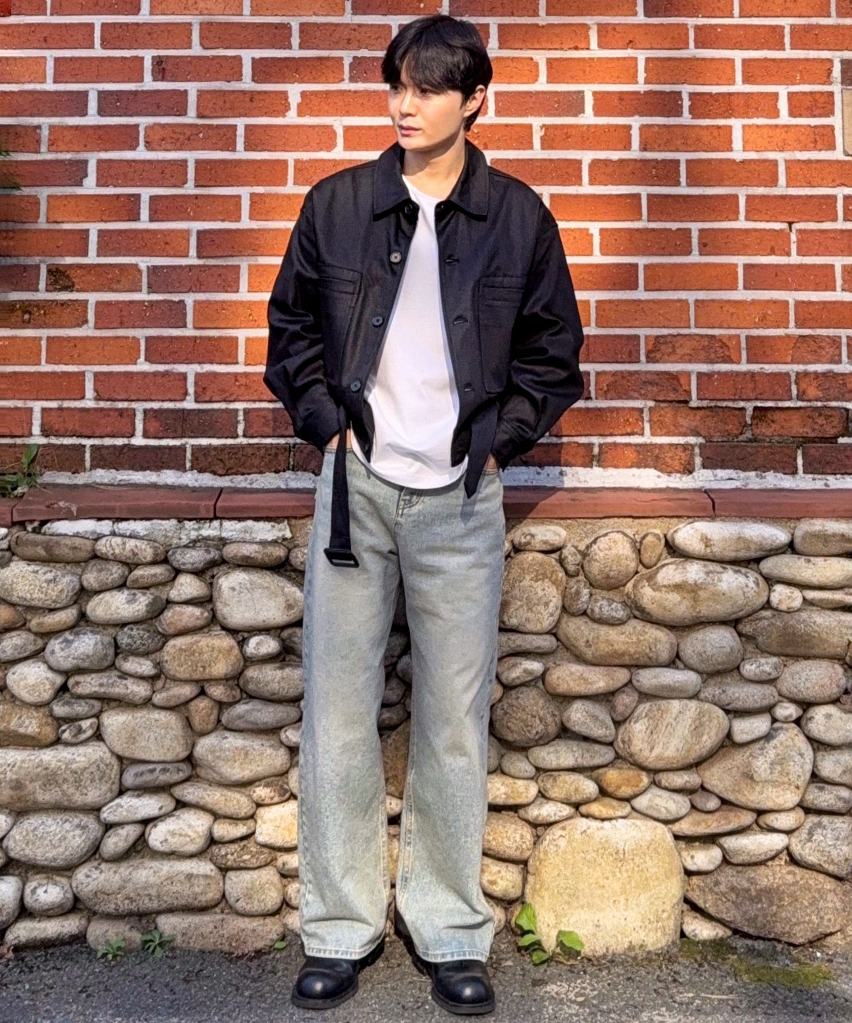 MUSINSA | MAISON MINED BLACK COATING DENIM TRUCKER