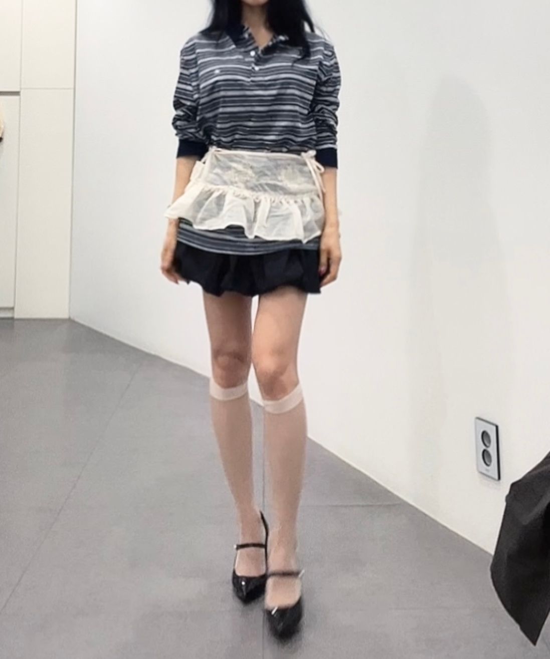 MUSINSA | SCULPTOR Peekaboo Micro Sheer Skirt Raw Ivory