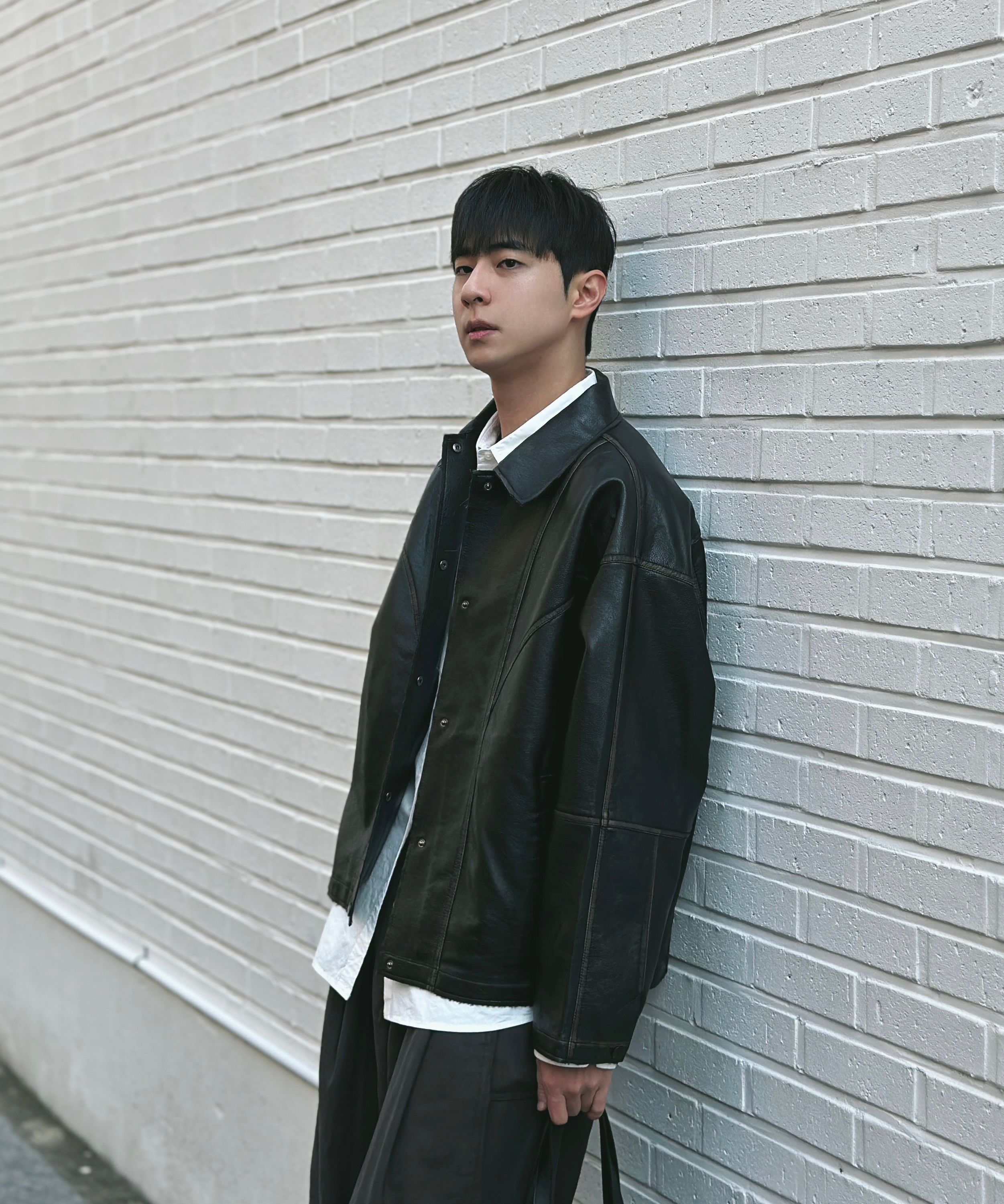 MUSINSA公式 | VTWO ヴィンテージウォッシュドレザージャケット_ブラック