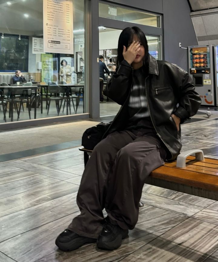 ★LEATHERY★ Washed Leather Overfit Blouson Jacket (2色) MUSINSA | LEATHERY Washed Leather Overfit Blue Jacket