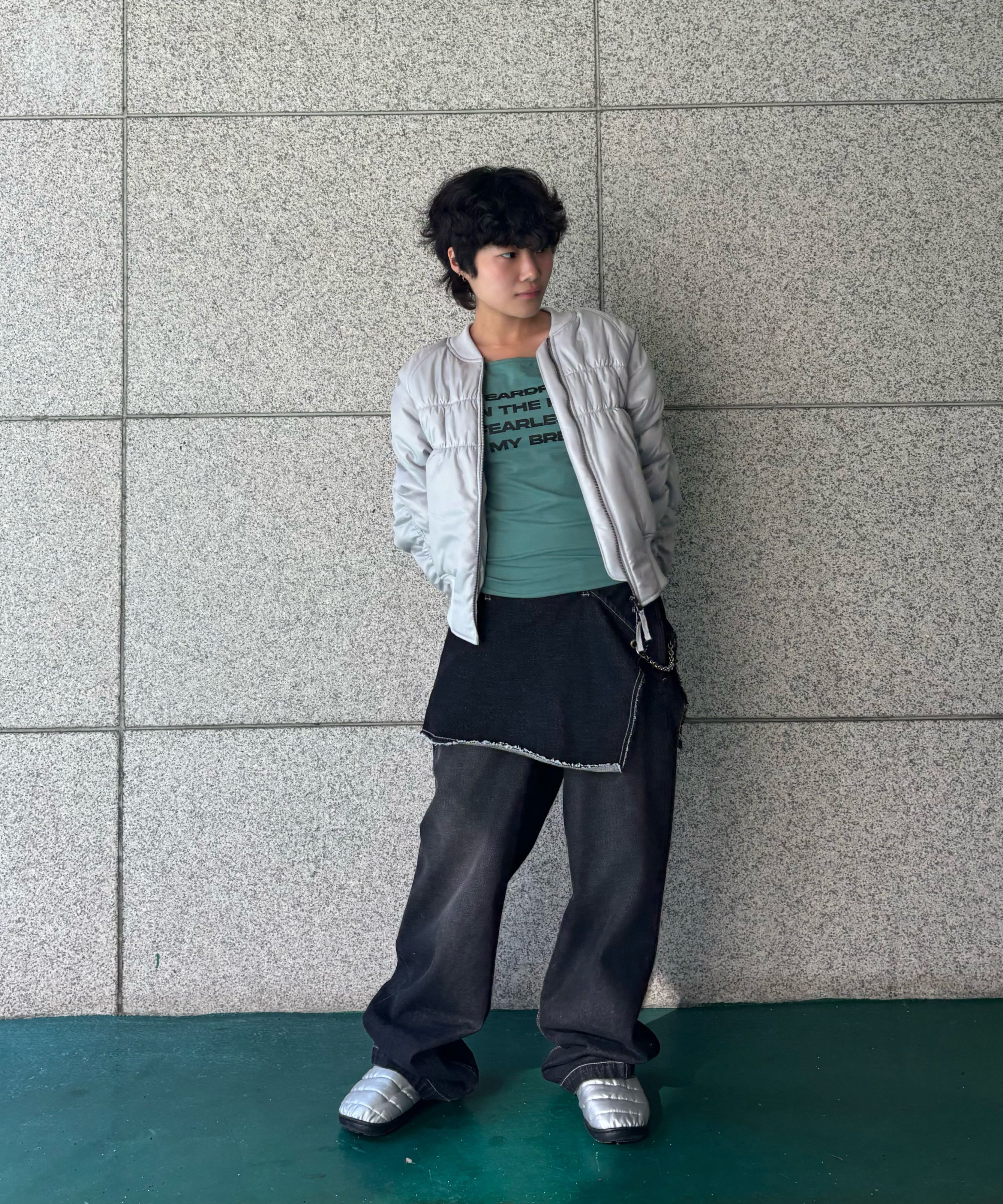 RUNNING HIGH★韓国★人気★skirt layered denim pants 2色 MUSINSA | RUNNING HIGH Skirt Layered Denim Pants [Blue]
