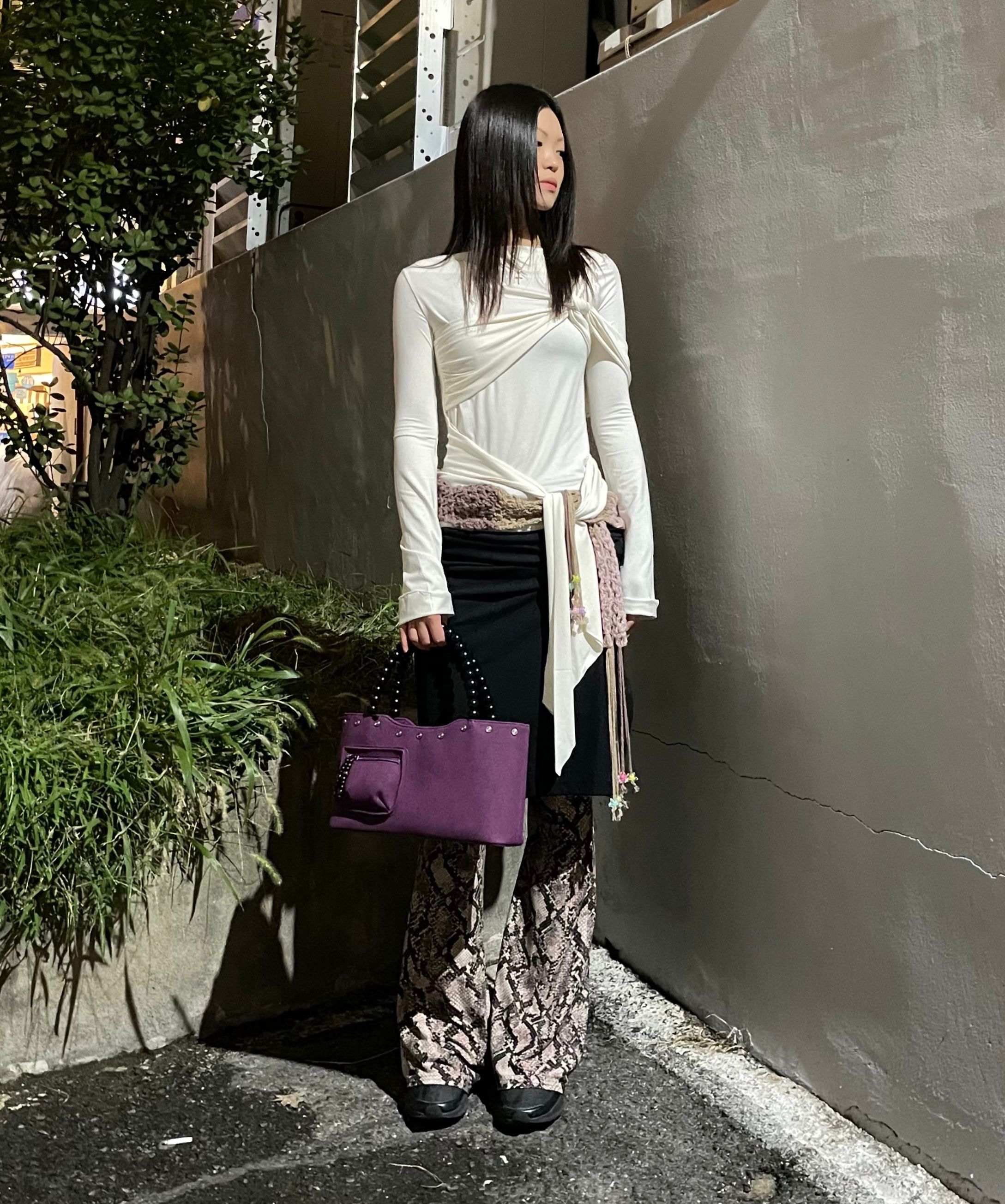 MUSINSA | SCULPTOR Twist Jersey Top Ivory