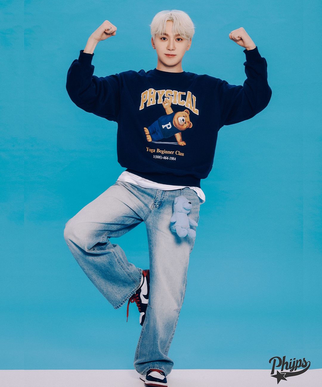 ◆24FW PHYPS YOGA BEAR SWEAT/2色◆ MUSINSA | PHYPS Yoga Bear Sweatshirt_Navy
