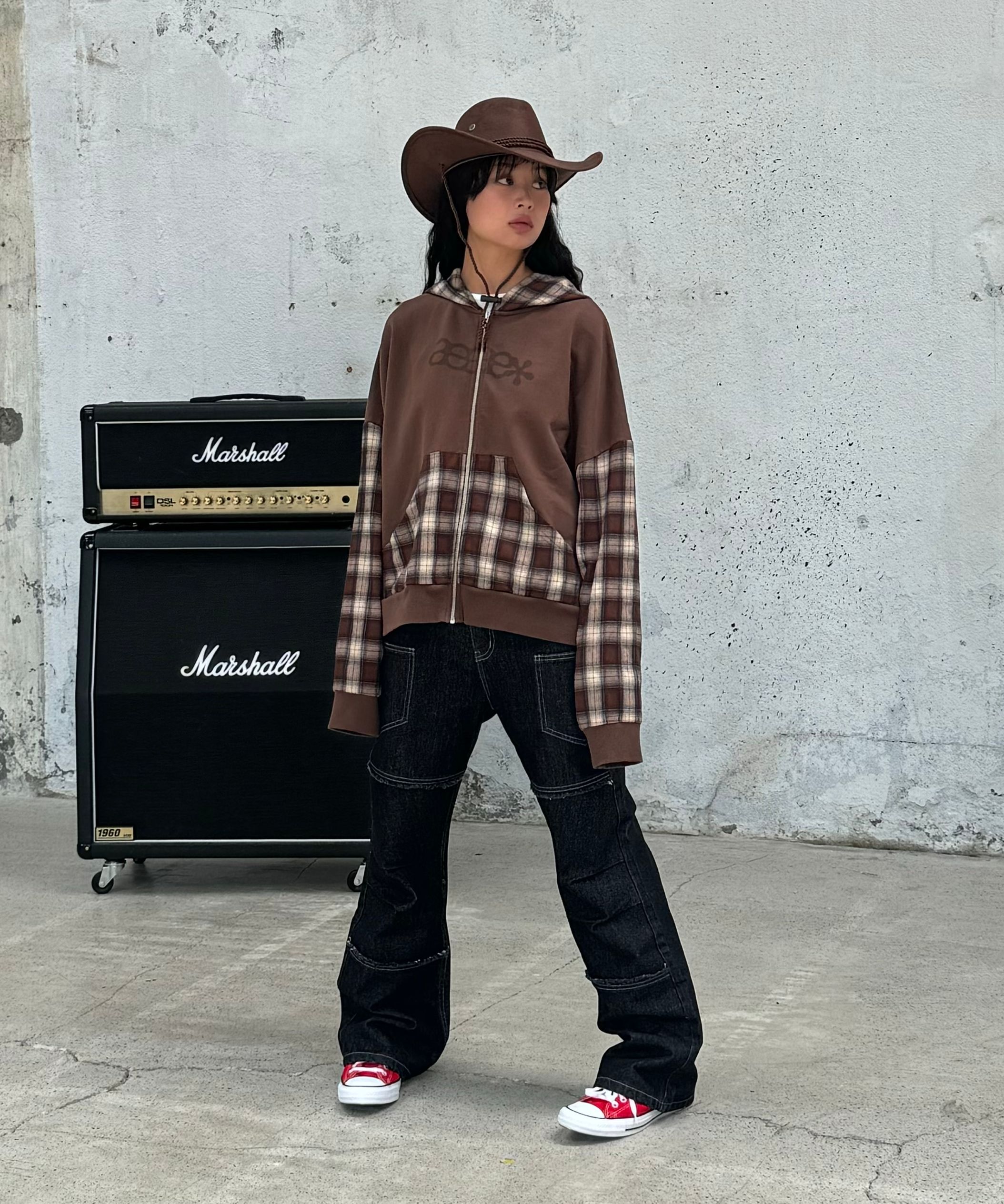 AEAE EE CHECK PATCHWORK HOOD ZIP-UP パーカー MUSINSA | AEAE CHECK PATCHWORK HOOD ZIP-UP [BLACK]