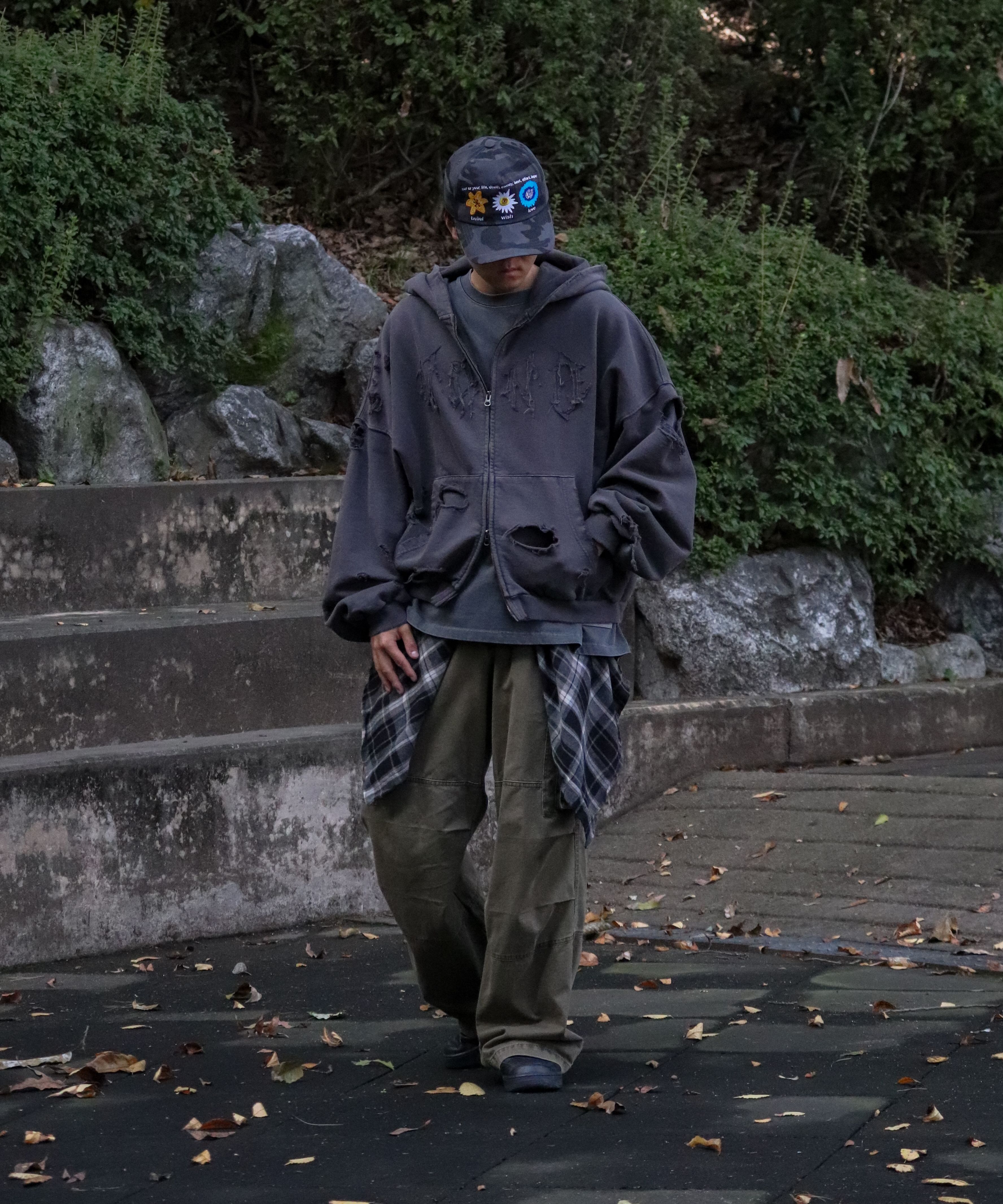 ◆NOT4NERD◆Destroyed N4ND Wild Logo Pigment Hood Zip up MUSINSA | NOT4NERD Destroyed N4ND Wild Logo Pigment Hood Zip
