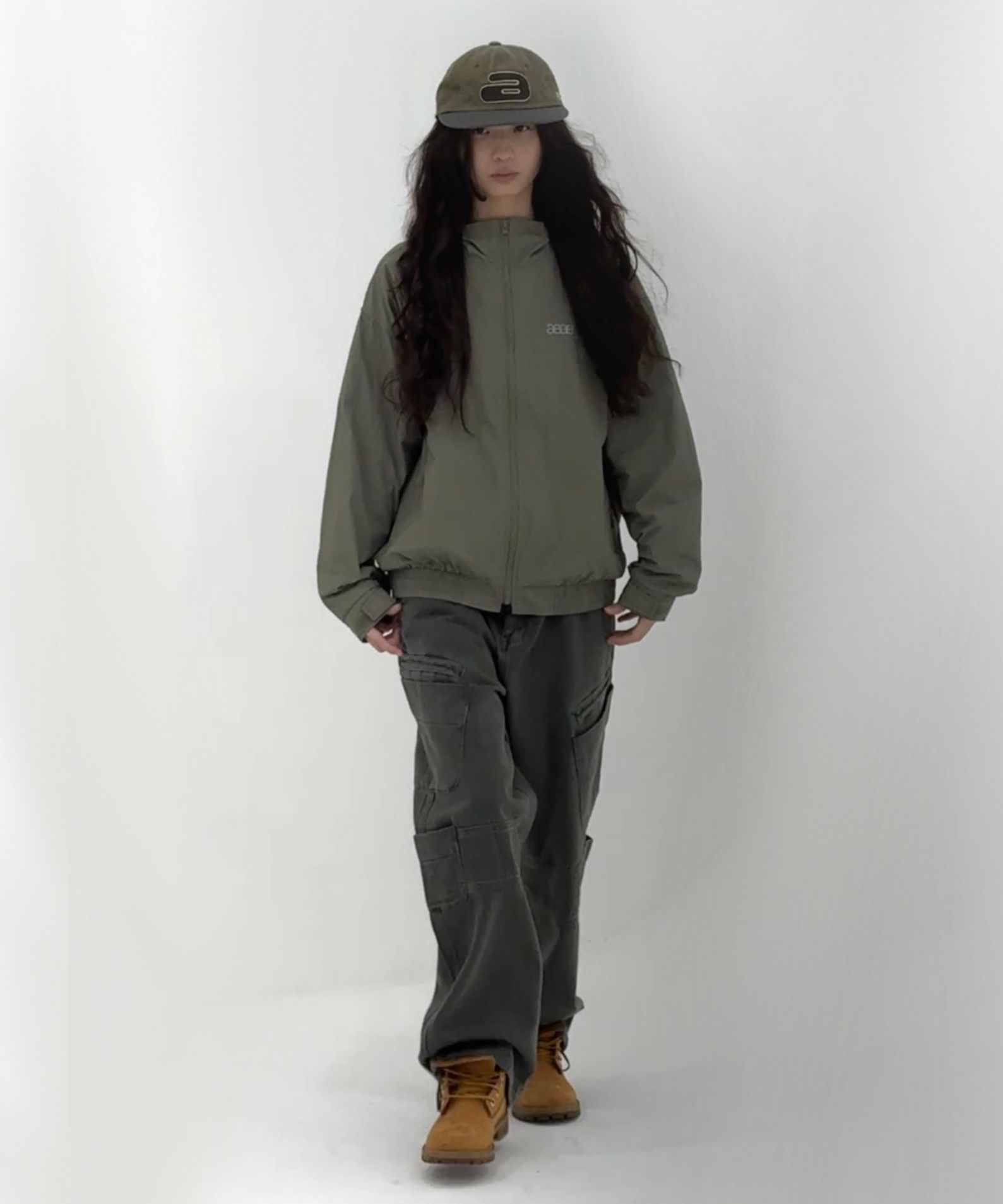 MUSINSA | AEAE WEB LOGO TEAM JACKET [KHAKI]